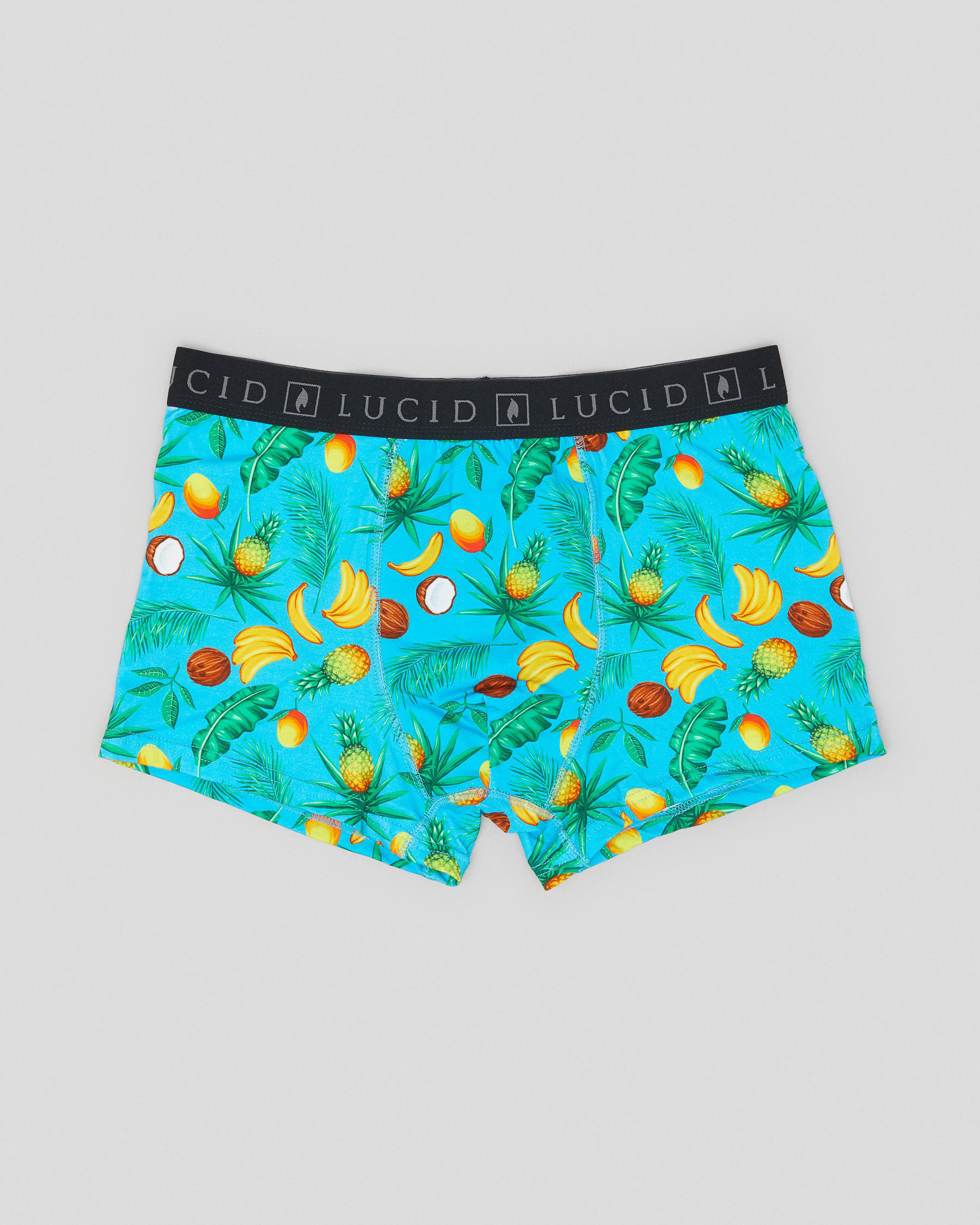 Shop Lucid Tropical Zone Boxer Shorts In Cyan Fast Shipping & Easy