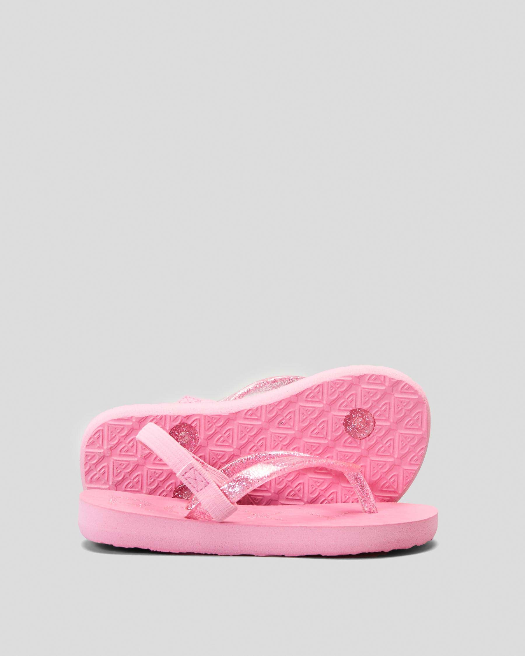 Shop Roxy Toddlers' Viva Sparkle Thongs In Pink Carnation - Fast ...