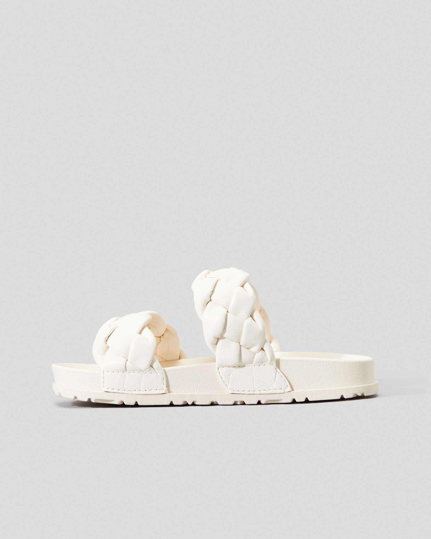 Shop Ava And Ever Girls' Avery Slide Sandals In Cream - Fast Shipping ...