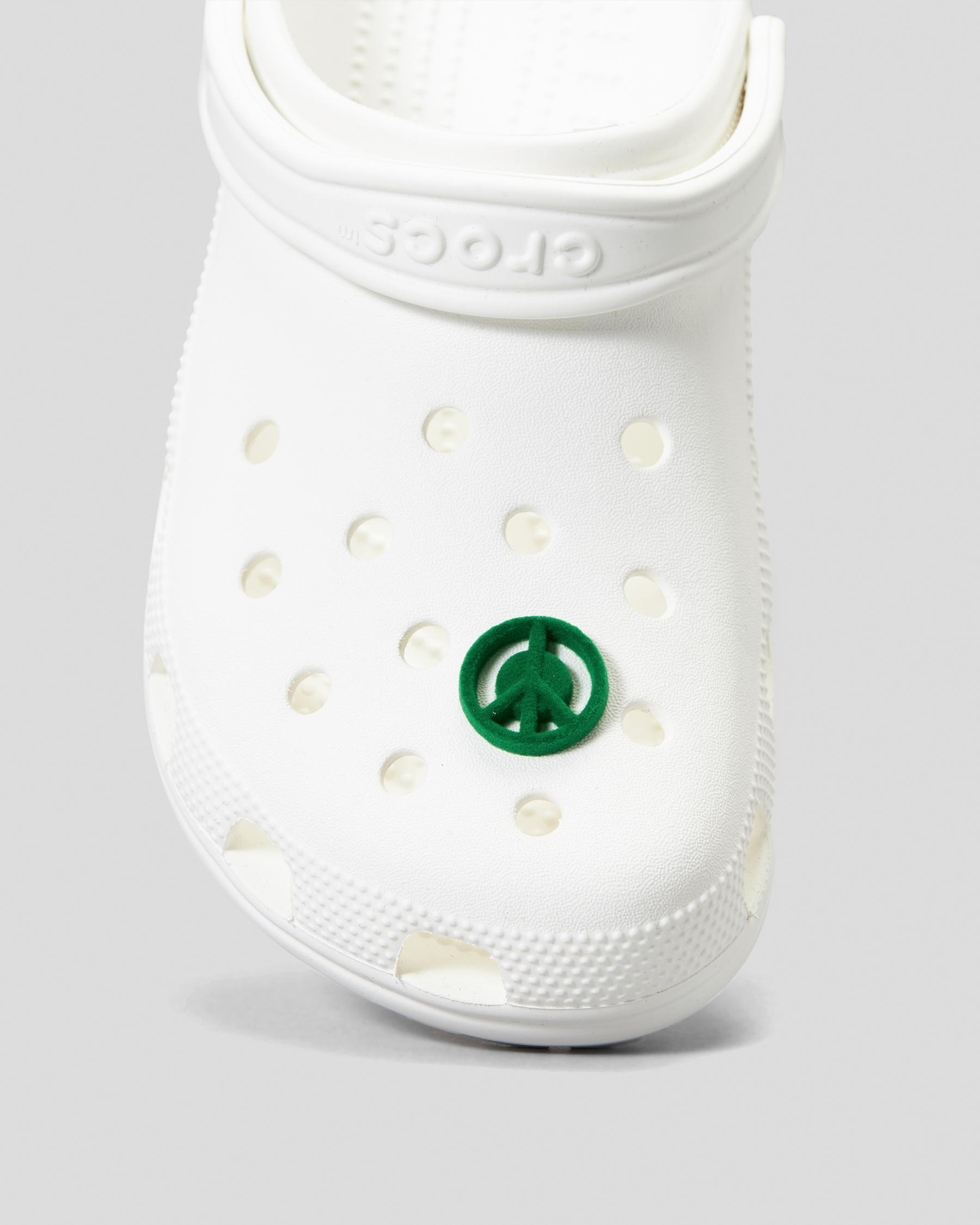 Shop Crocs Grass Textured Peace Sign Jibbitz In Multi Fast Shipping