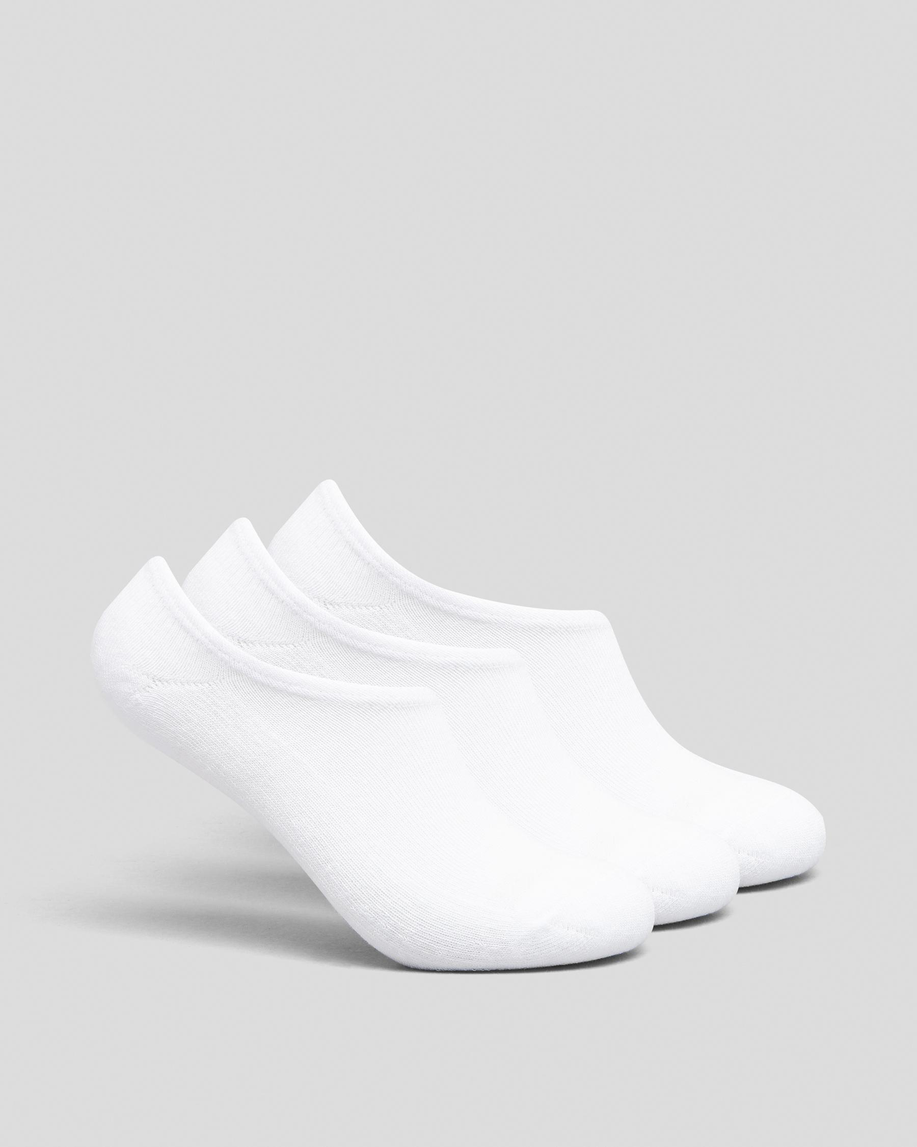Shop Converse Boys' Invisible Socks 3 Pack In White Fast Shipping