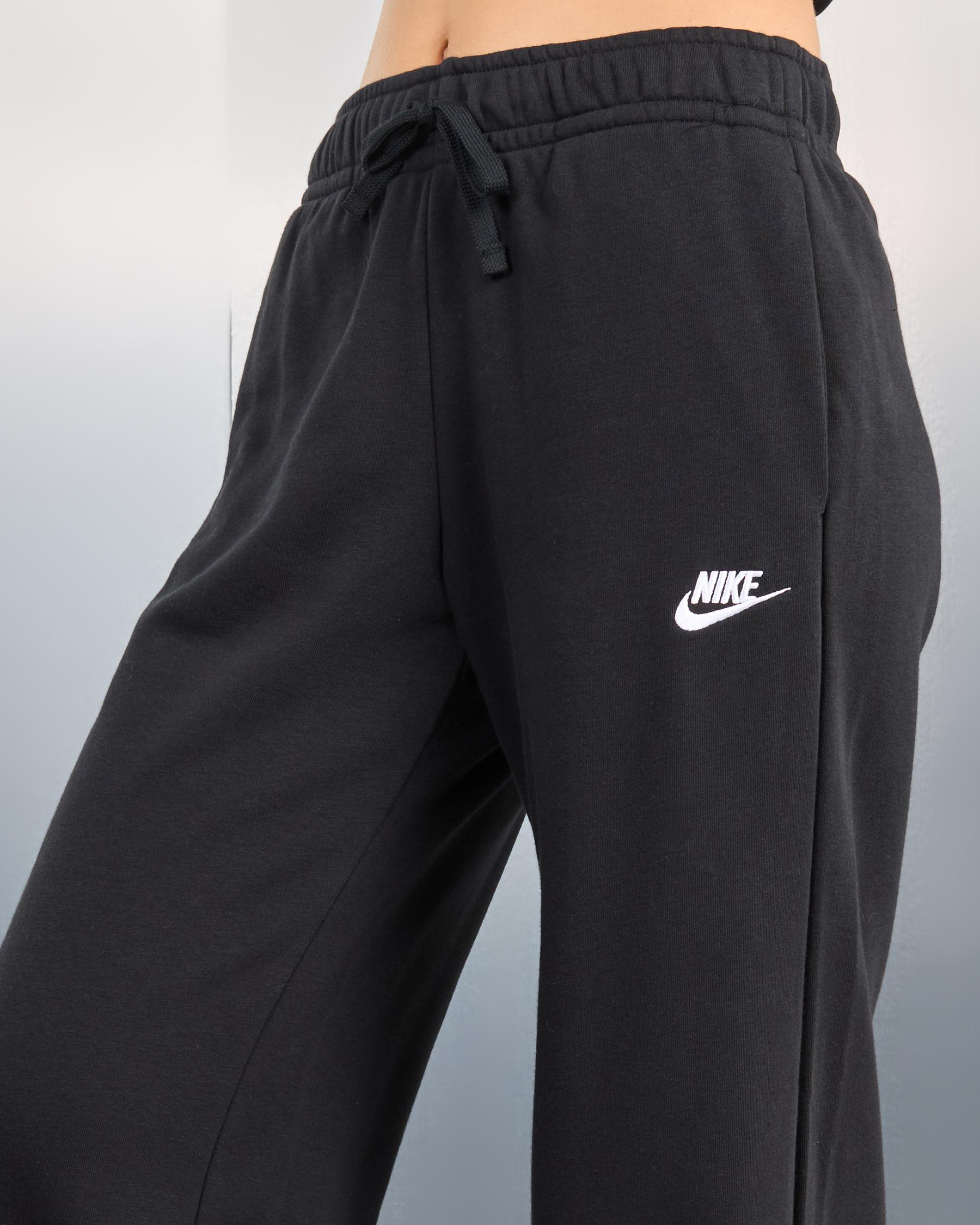 Nike Club Wide Leg Track Pants In Black/white Fast Shipping & Easy