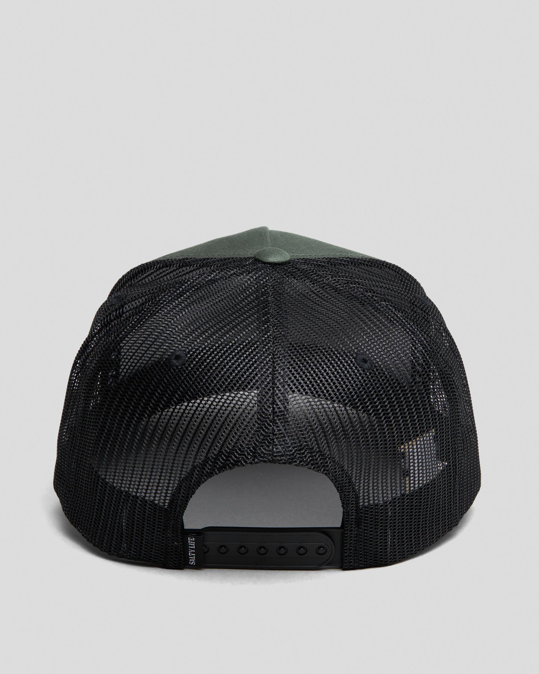 Shop Salty Life Once Bitten Trucker Cap In Olive/black - Fast Shipping ...