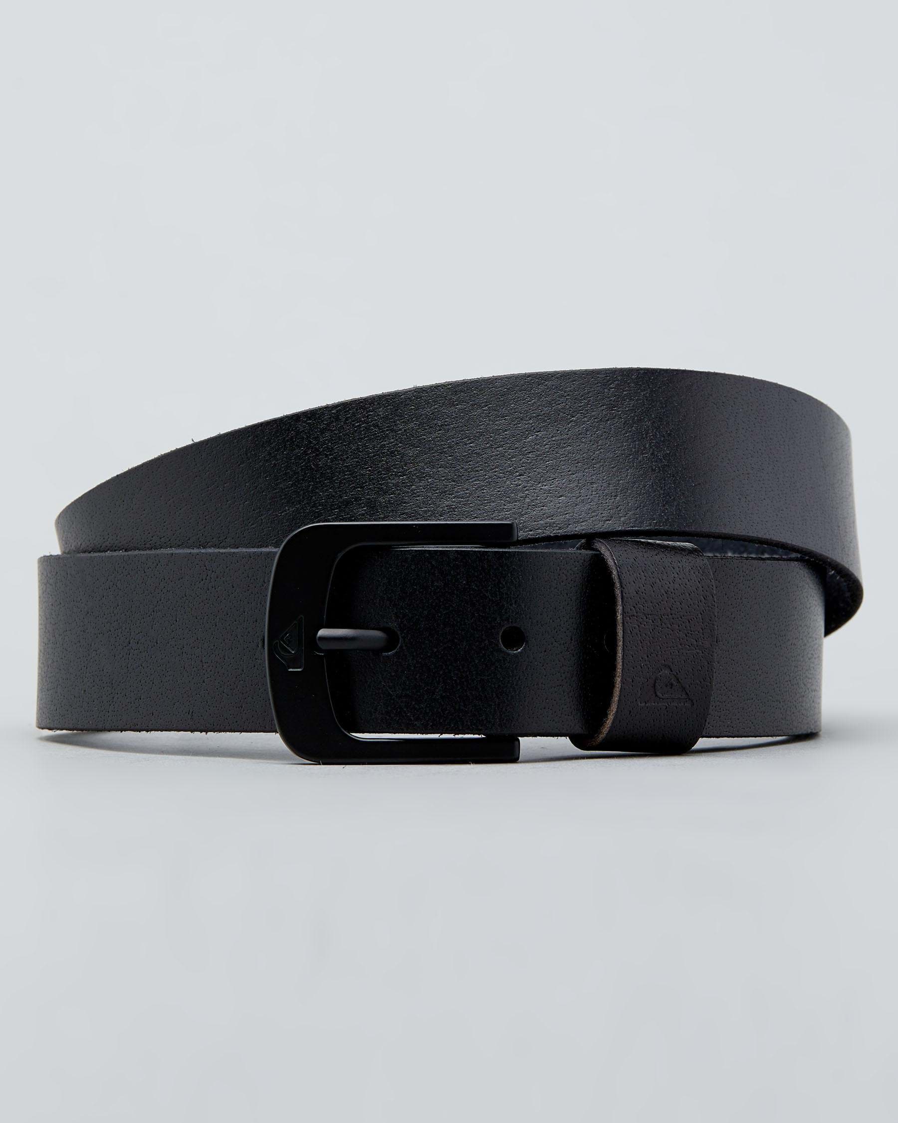 Quiksilver The Everydaily 3 Leather Belt In Black - Fast Shipping ...