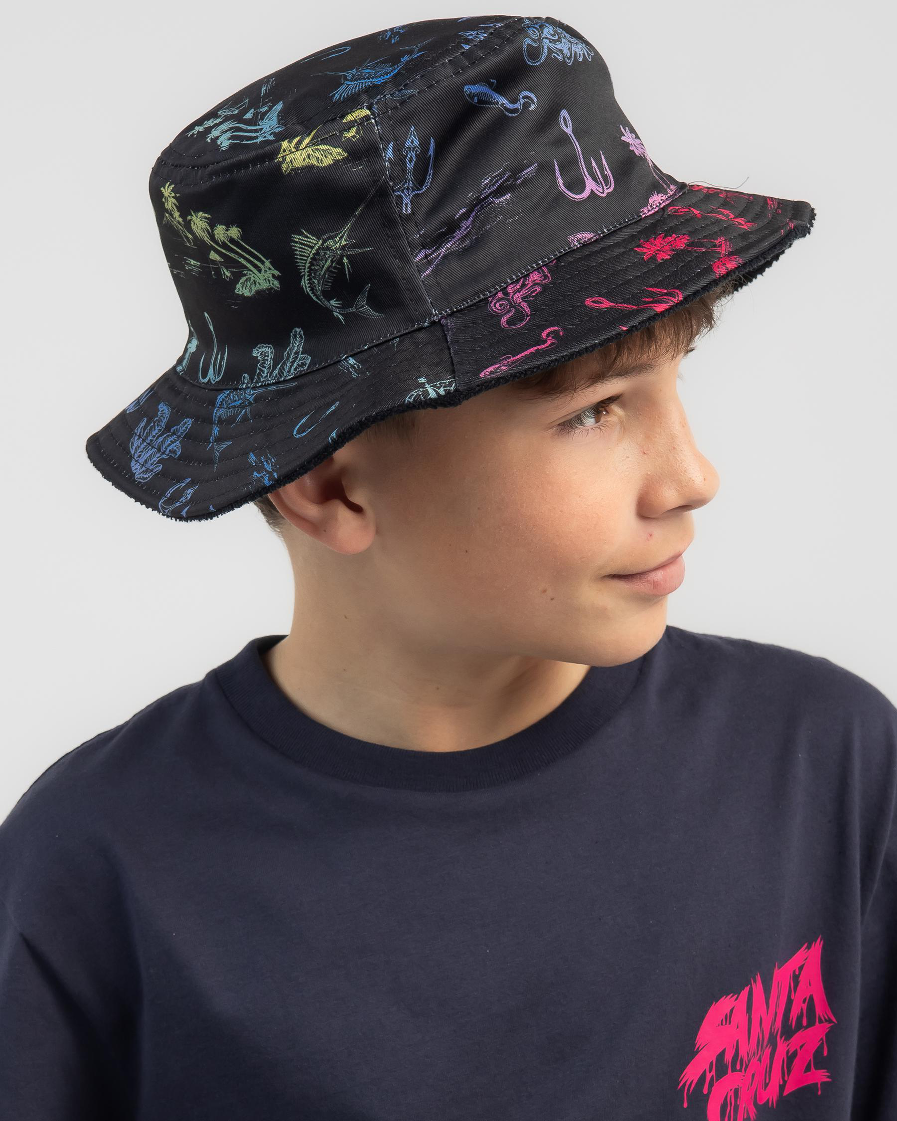 Shop Salty Life Boys' Perplex Bucket Hat In Black/multi Fast Shipping