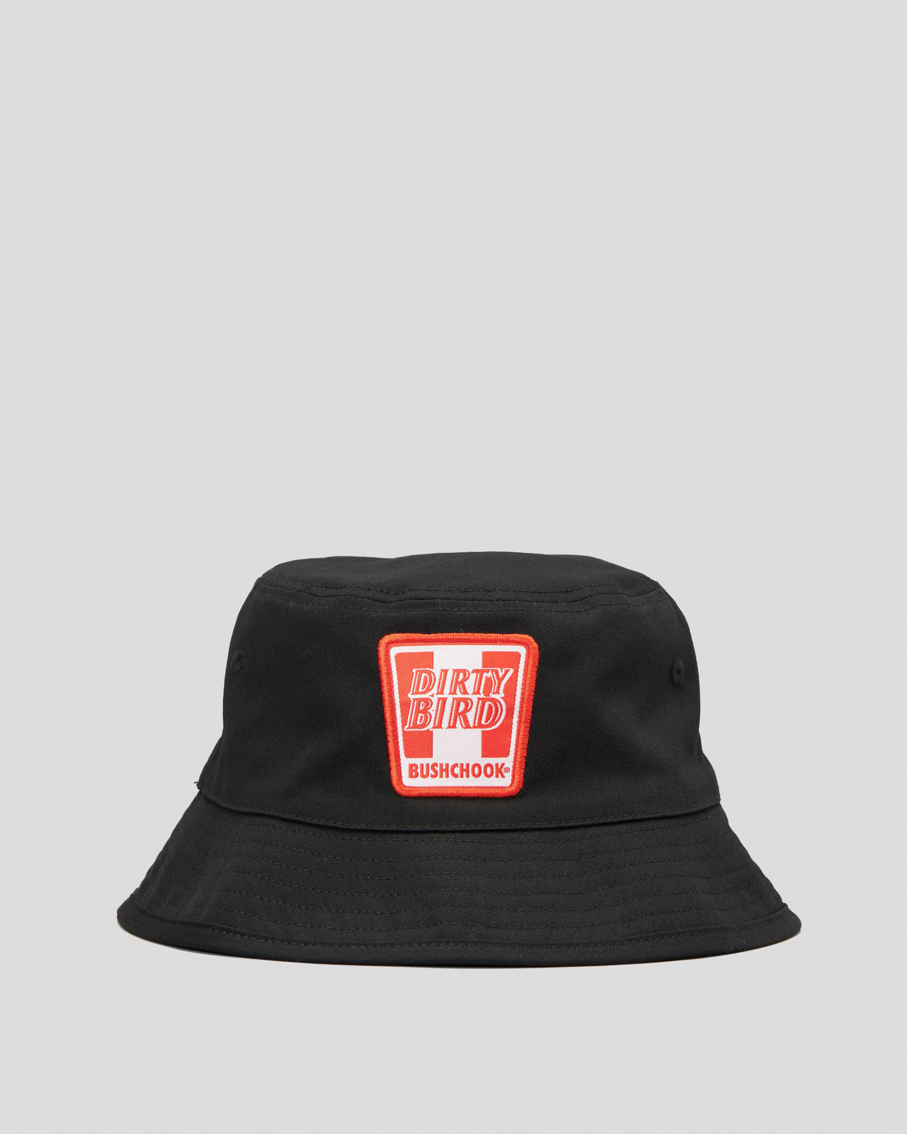 Bush Chook Dirty Bird Bucket Hat In White/red Fast Shipping & Easy