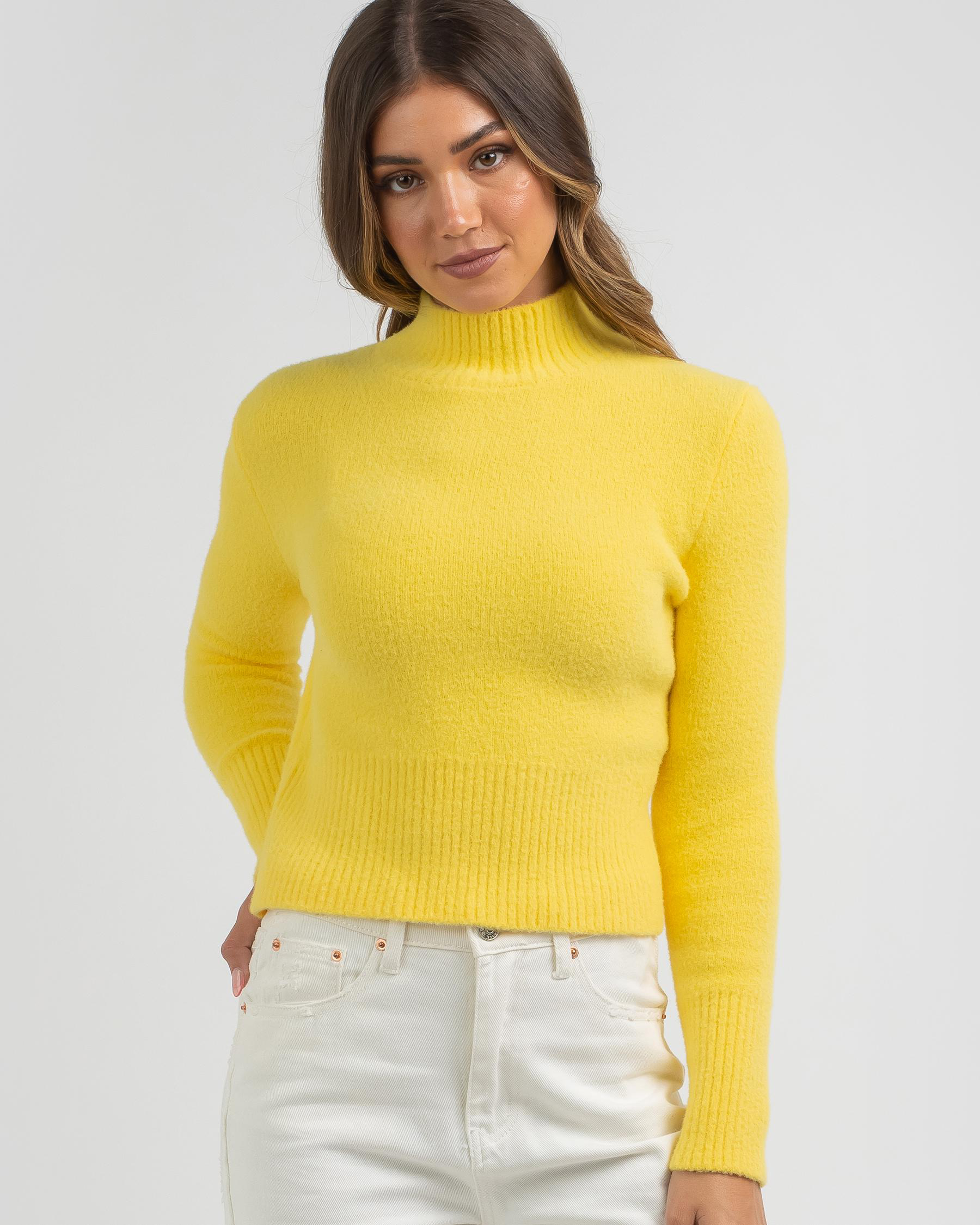 Ava And Ever In The Morning Knit Jumper In Lemon - Fast Shipping & Easy ...