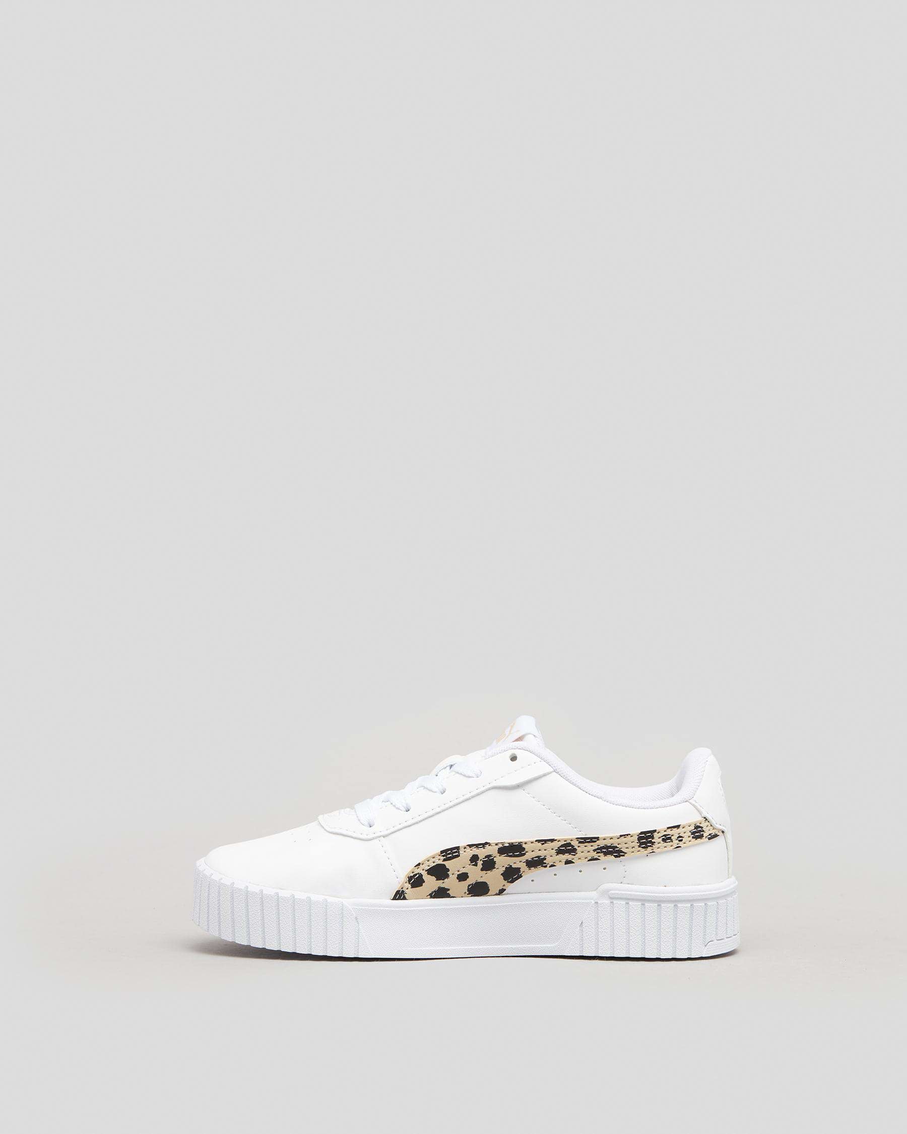 Puma Girls' Carina Animal Shoes In Puma White/granola/puma Black/puma ...