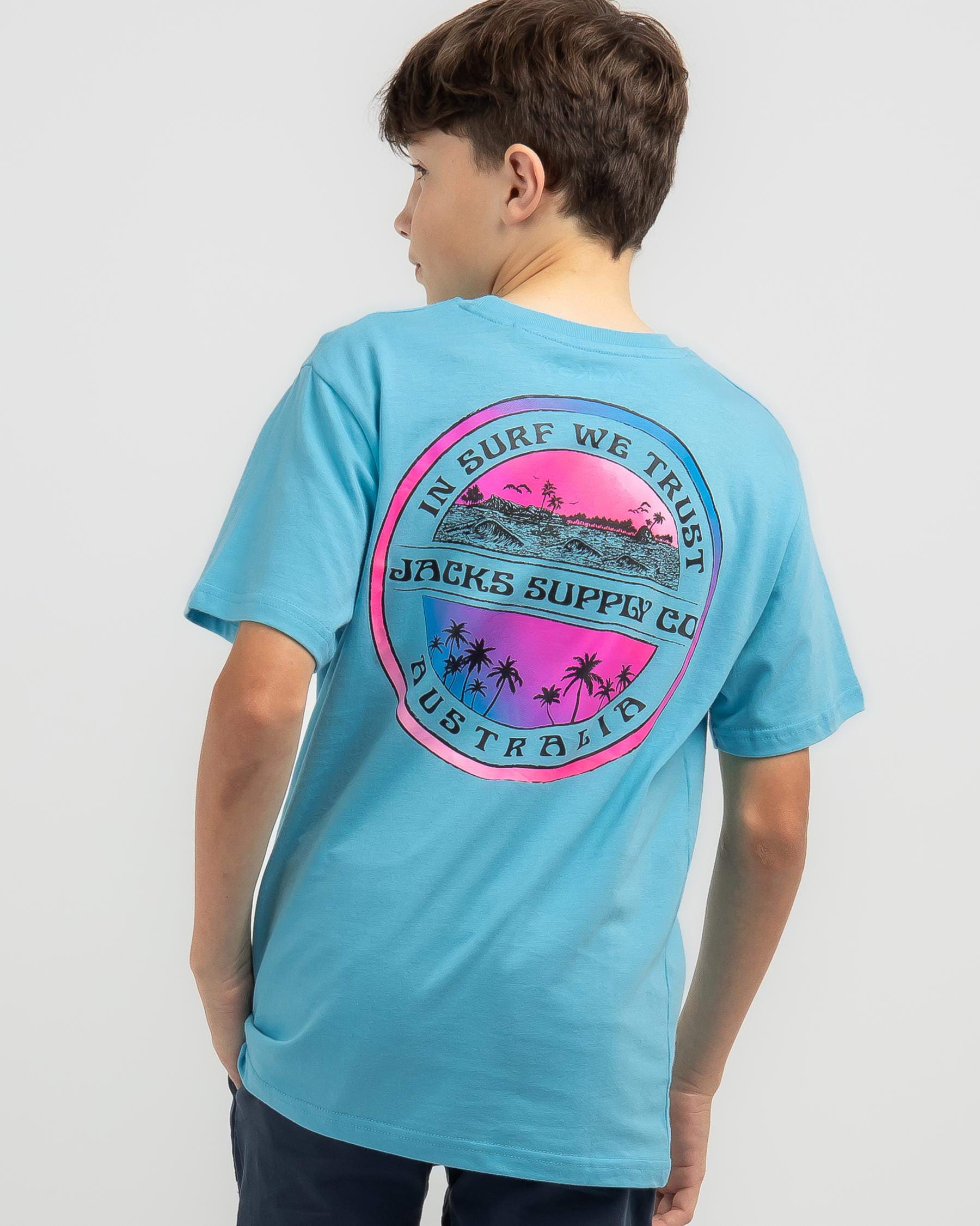 Shop Jacks Boys' Summer T-Shirt In Pastel Blue - Fast Shipping & Easy ...