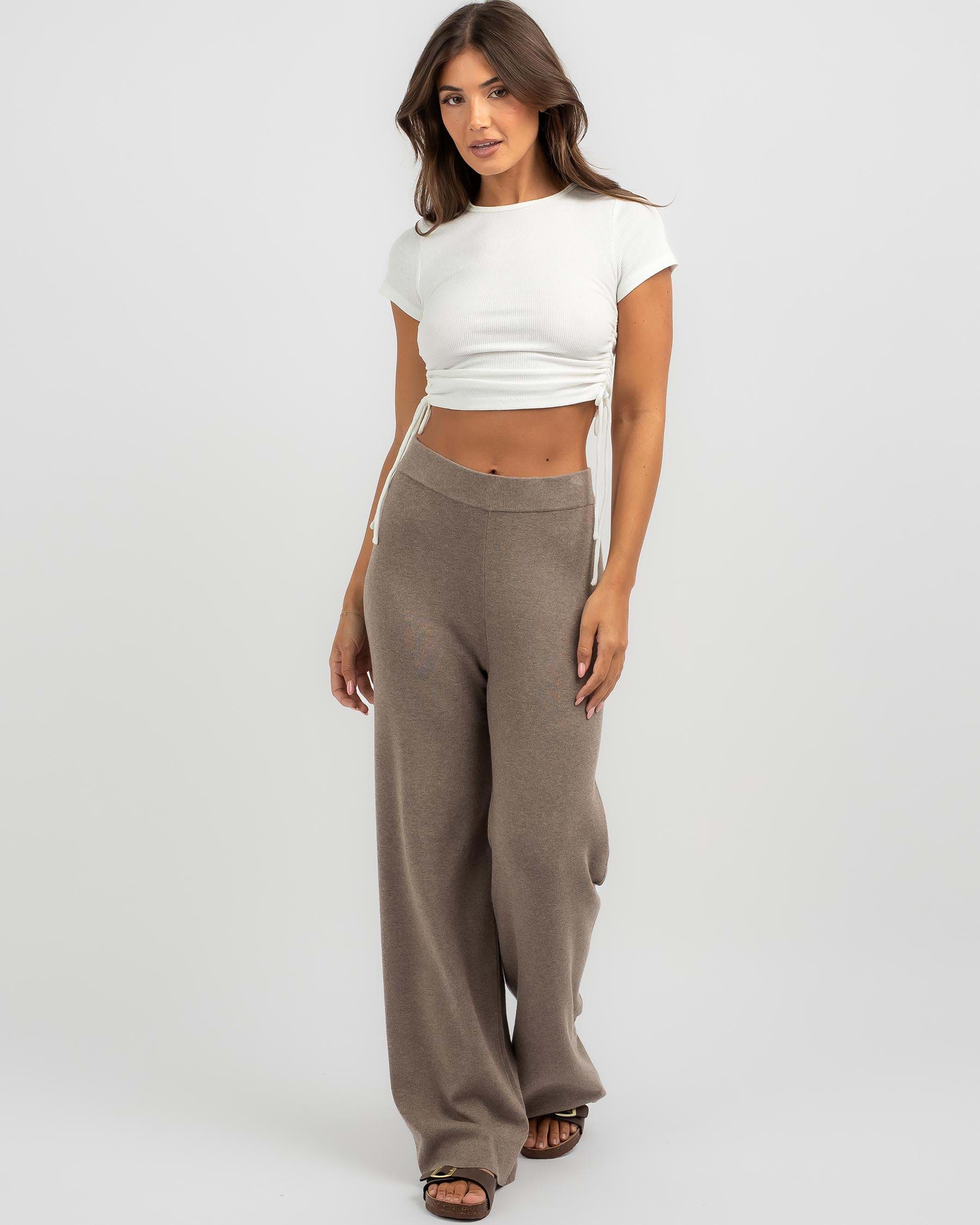 Shop Rusty Amelia Wide Leg Pants In Cappuccino - Fast Shipping & Easy ...