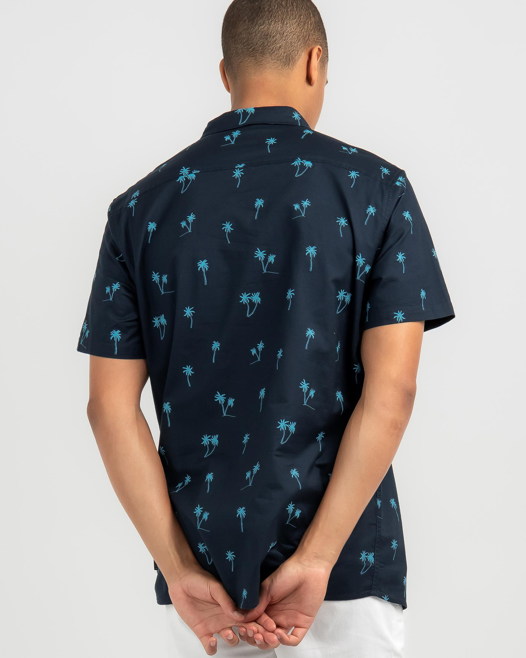 Shop Lucid Palmy Short Sleeve Shirt In Navy Fast Shipping & Easy Returns City Beach Australia