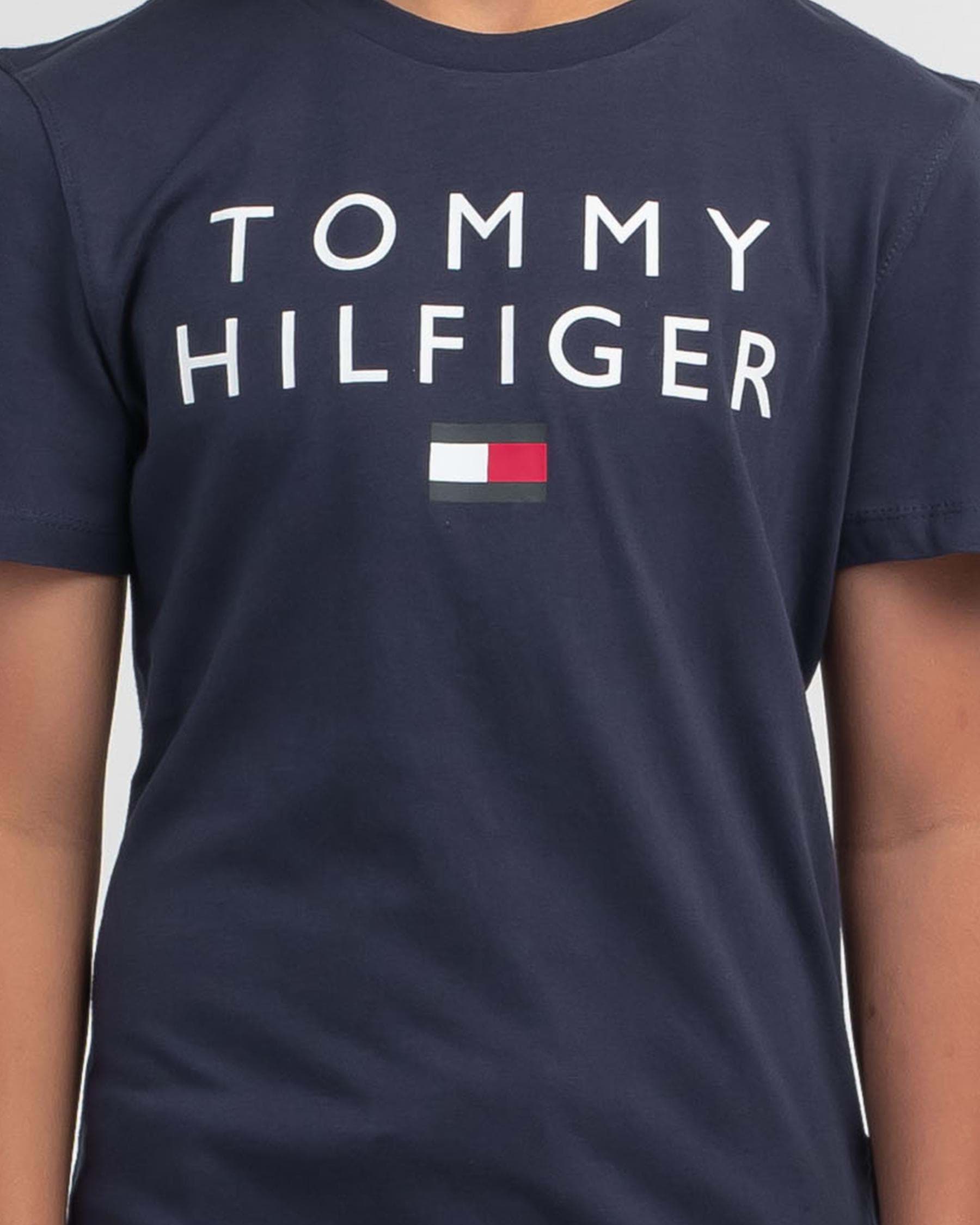 Tommy Hilfiger Boys' TH Logo T-Shirt In Twilight Navy - Fast Shipping ...