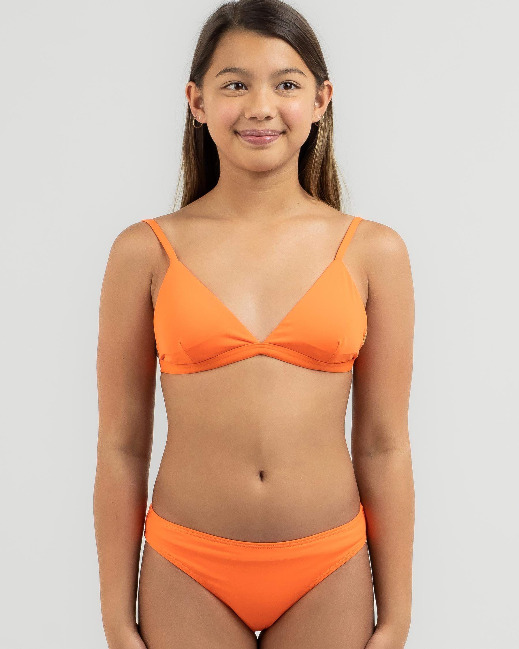 Topanga Girls' Gigi Triangle Bikini Set In Orange Zest - FREE* Shipping &  Easy Returns - City Beach United States