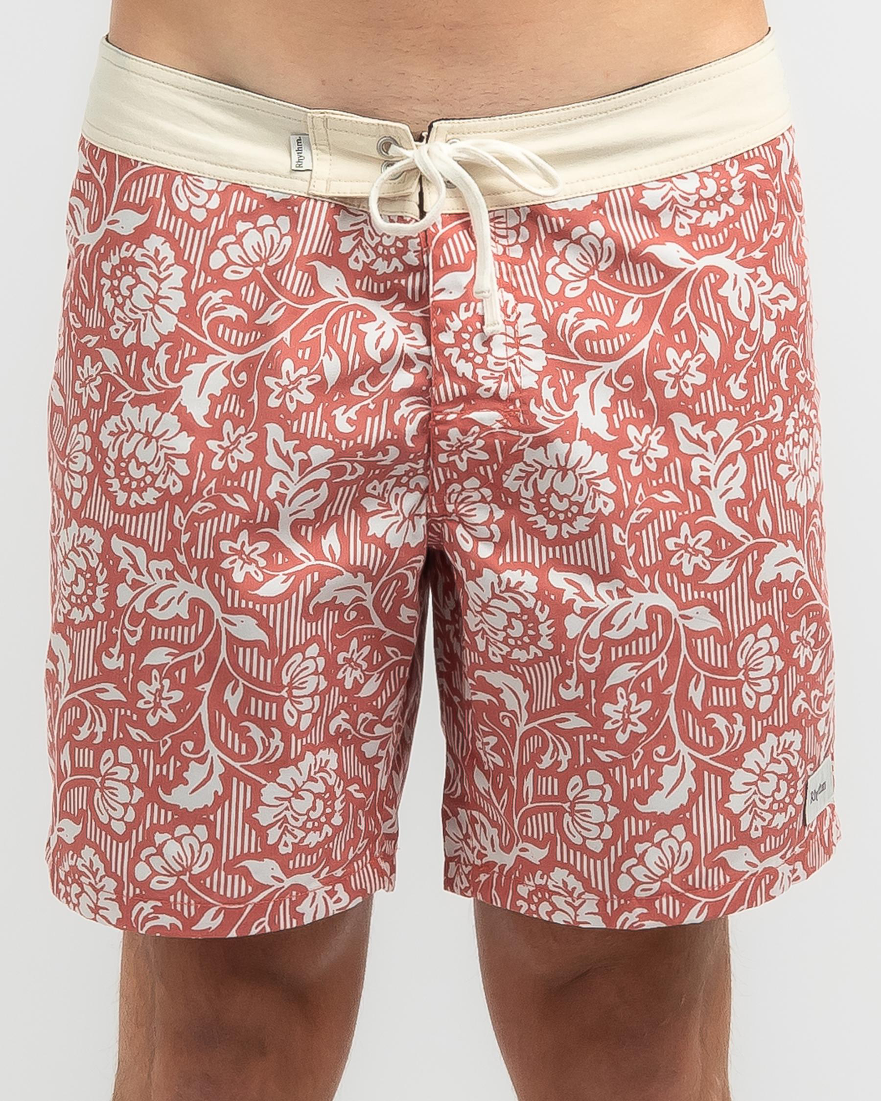 Shop Rhythm Nazare Trunk Board Shorts In Red Fast Shipping & Easy