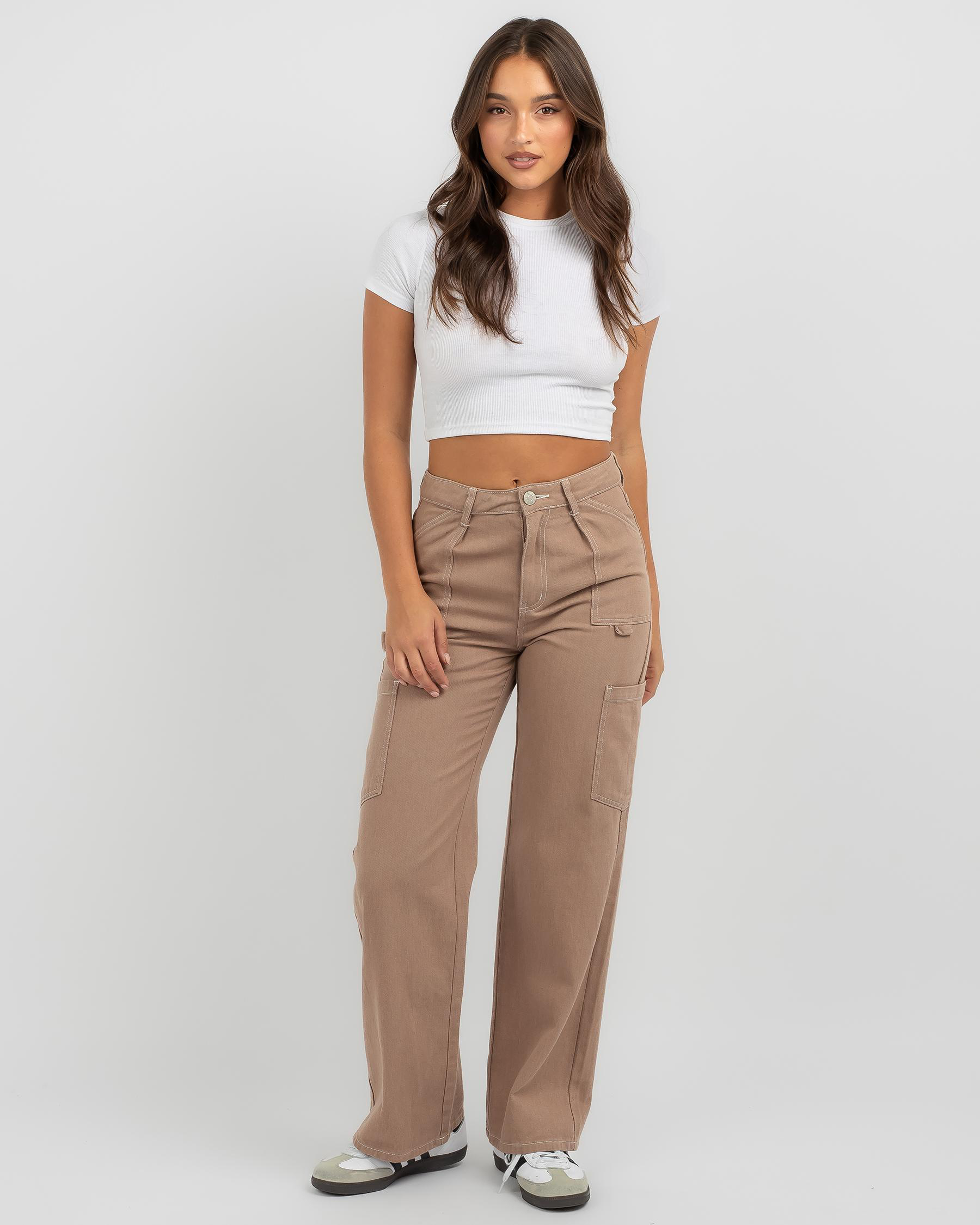 DESU Hound Dog Cargo Jeans In Milk Choc Fast Shipping & Easy Returns