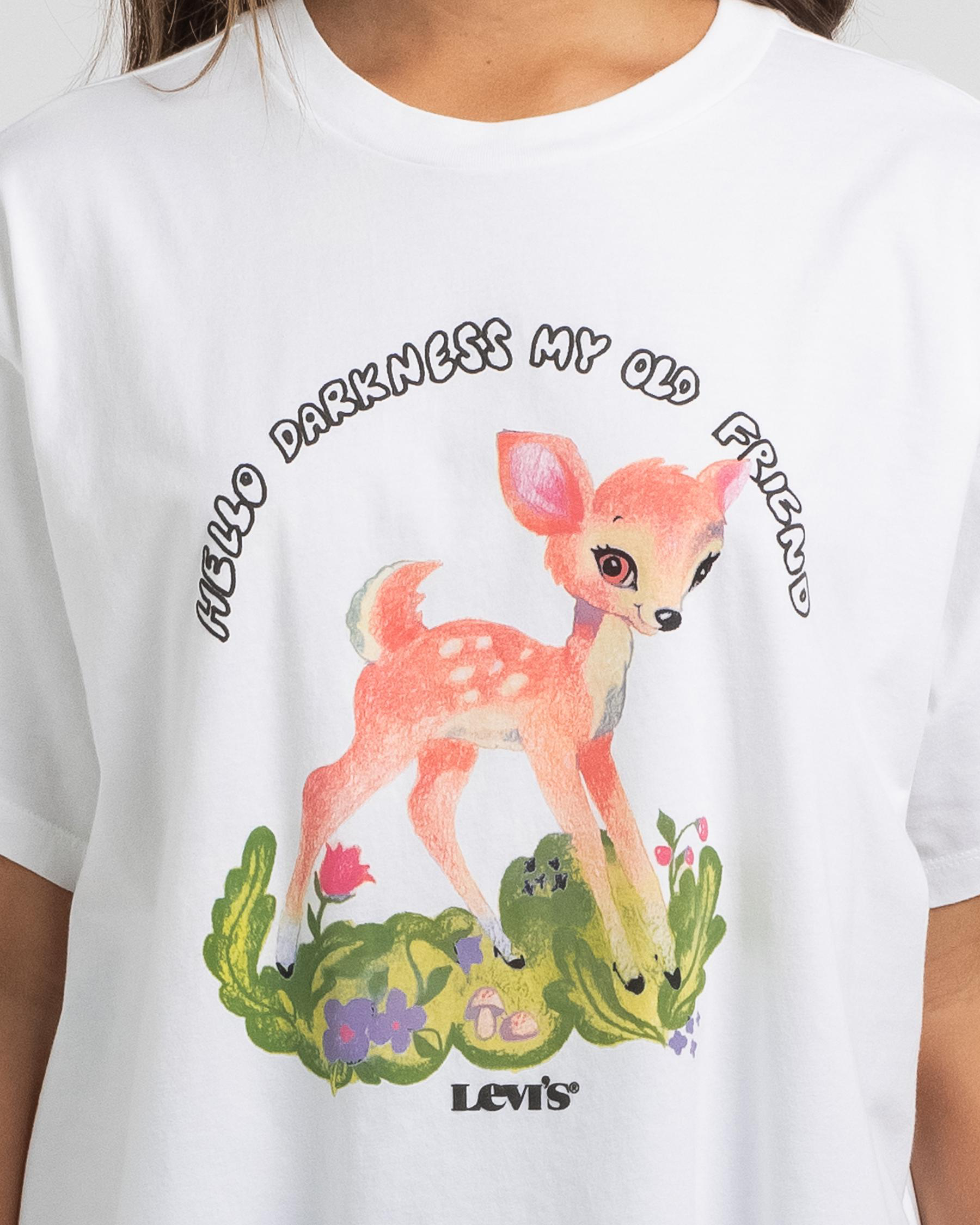 Levi's Road Trip T-Shirt In Hello Darkness Bambi White - FREE