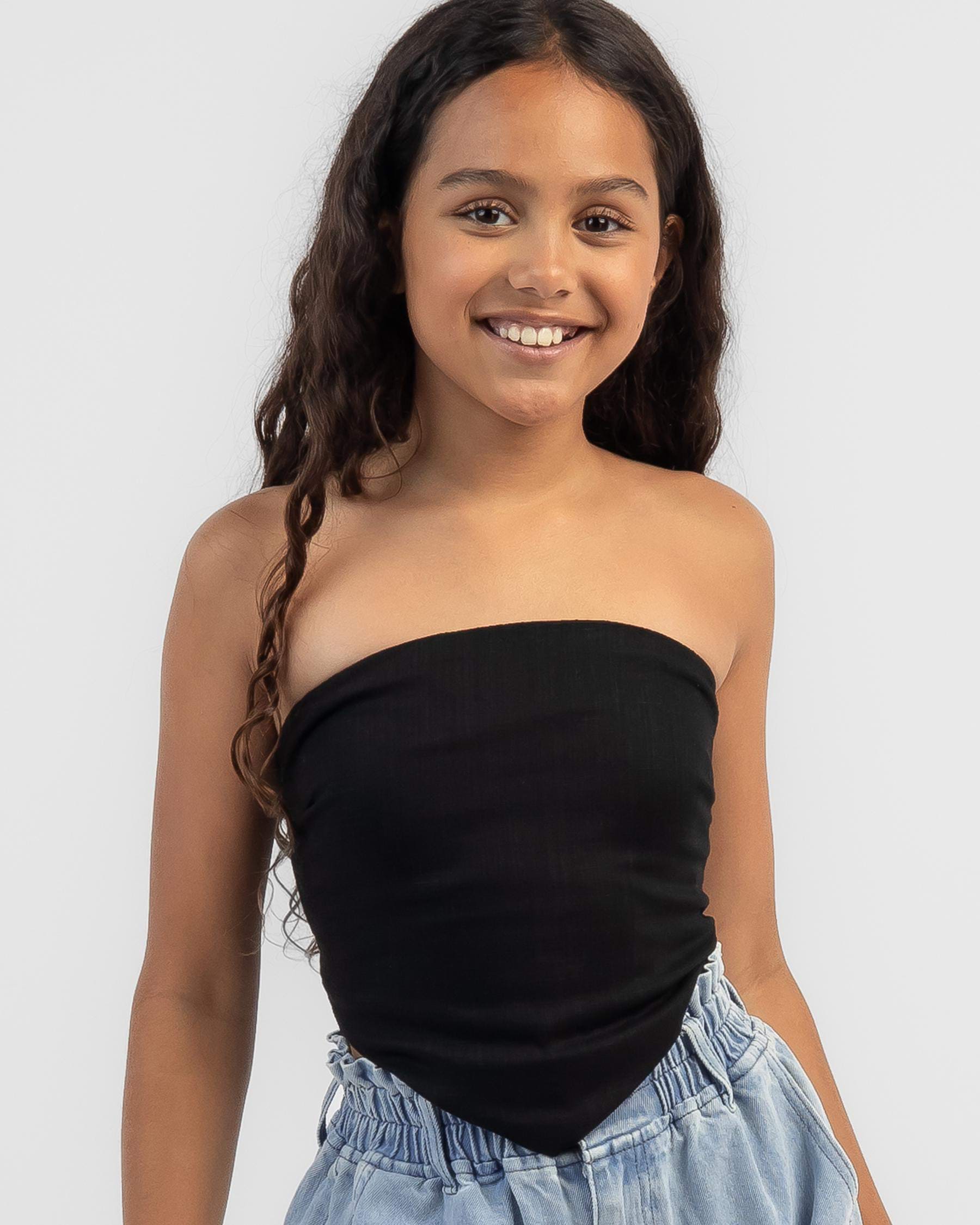 Ava And Ever Girls' Livi Dallis Scarf Top In Black - Fast Shipping ...