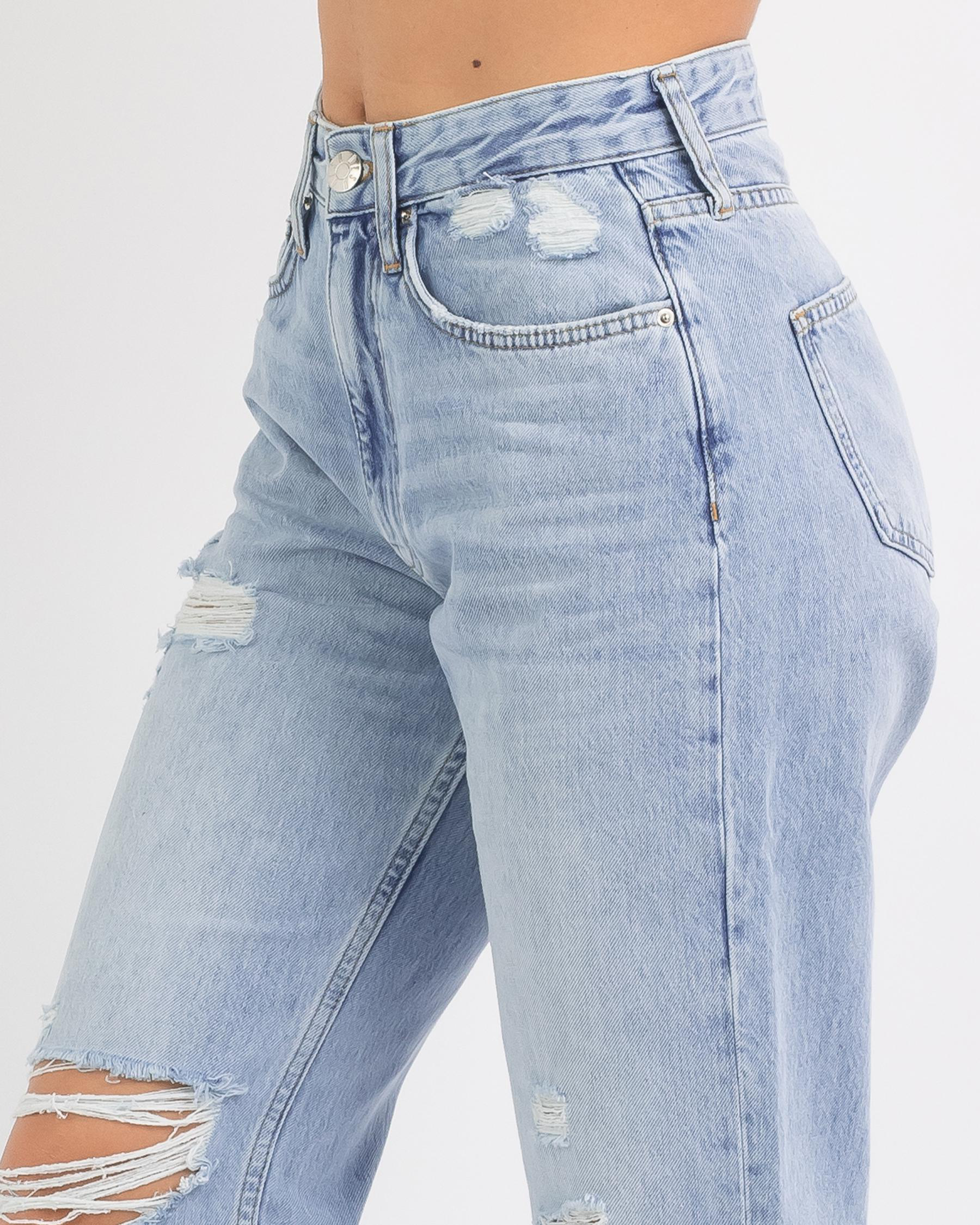 DESU Jagged Jeans In Mid Blue - Fast Shipping & Easy Returns - City ...