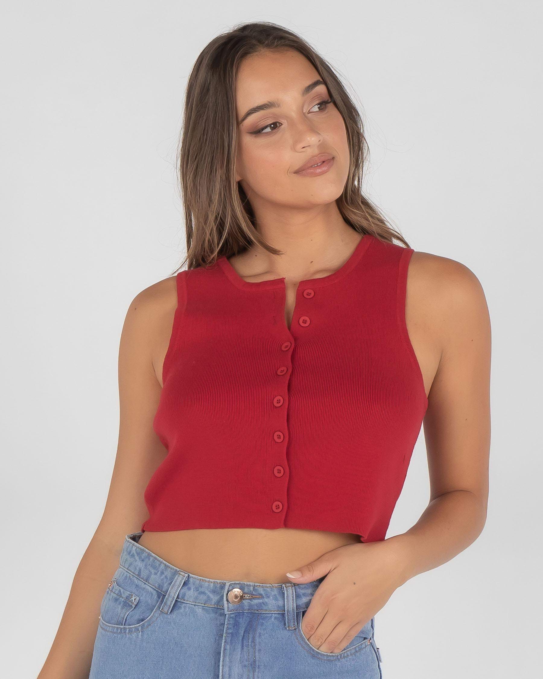 Ava And Ever Lucille Knit Top In Red - Fast Shipping & Easy Returns ...