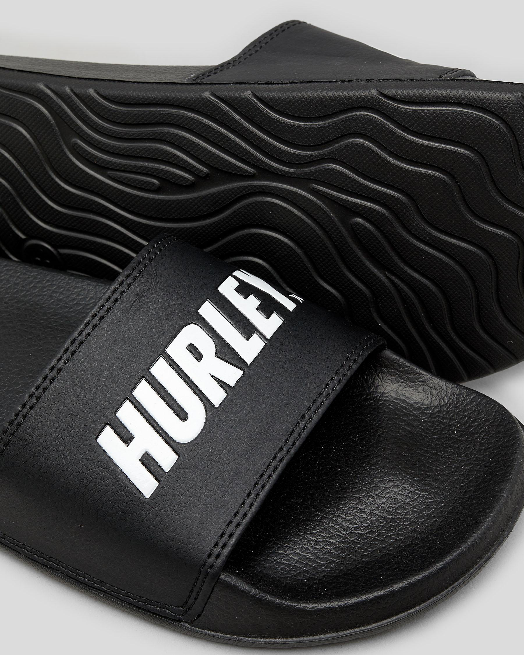 Shop Hurley One and Only Fastlane Slides In Black/white Fast Shipping & Easy Returns City
