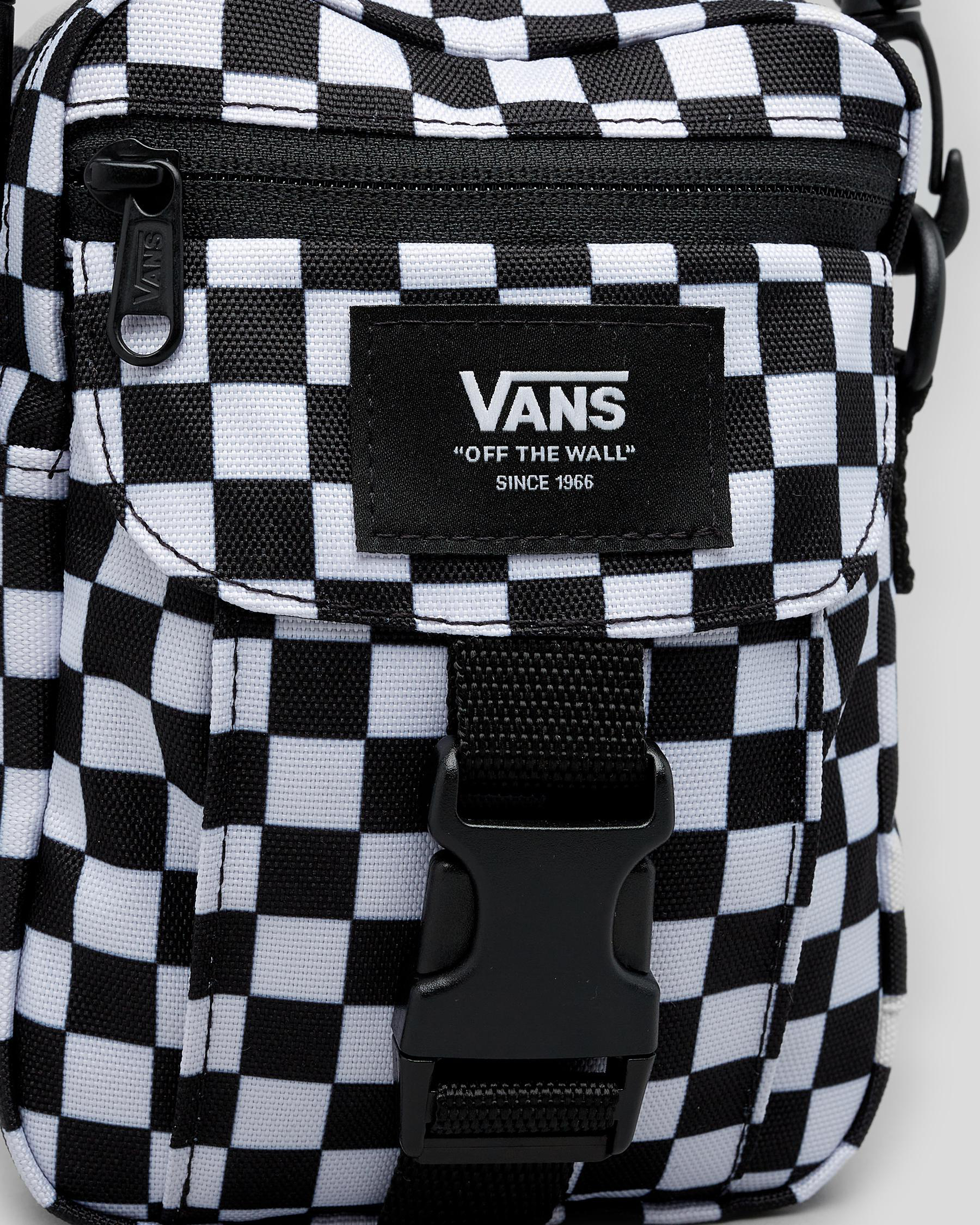 Shop Vans New Varsity Shoulder Bag In Black/white Check Fast Shipping & Easy Returns City