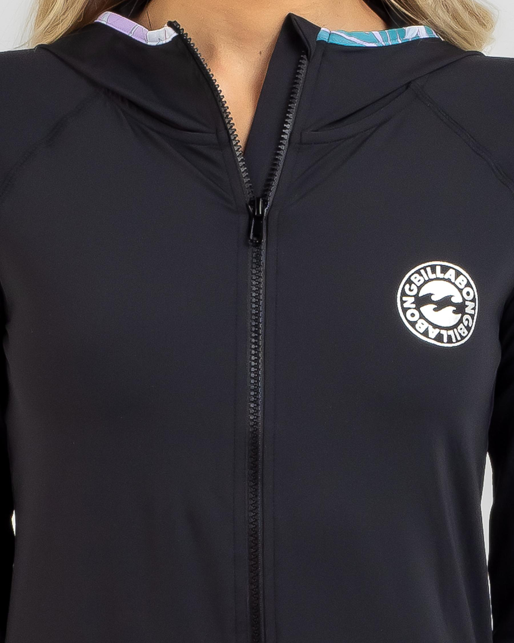 Billabong Womens By My Side Full Zip Rash Vest (Black White)
