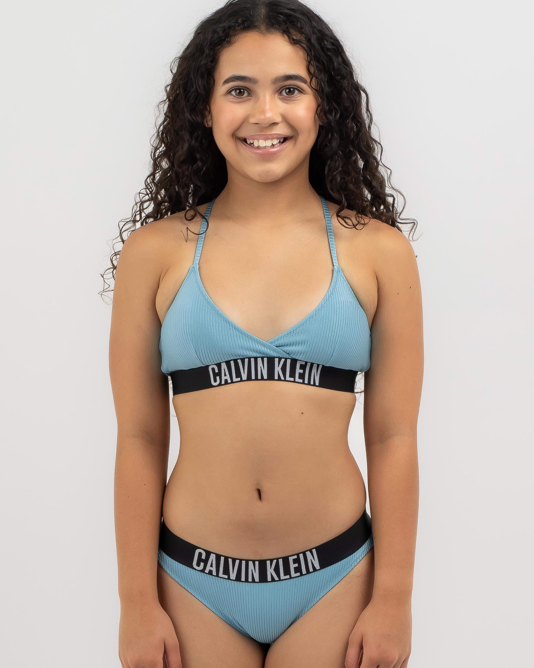 Calvin Klein Girls\' Cross Over Triangle Bikini Set In Blue Tide - FREE*  Shipping & Easy Returns - City Beach United States