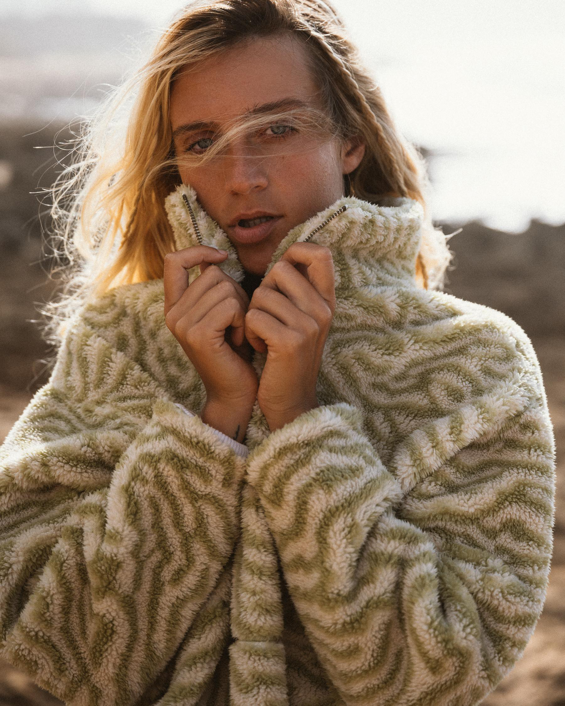 Shop Billabong Kitchy Coo Sweatshirt In White Sand Fast Shipping