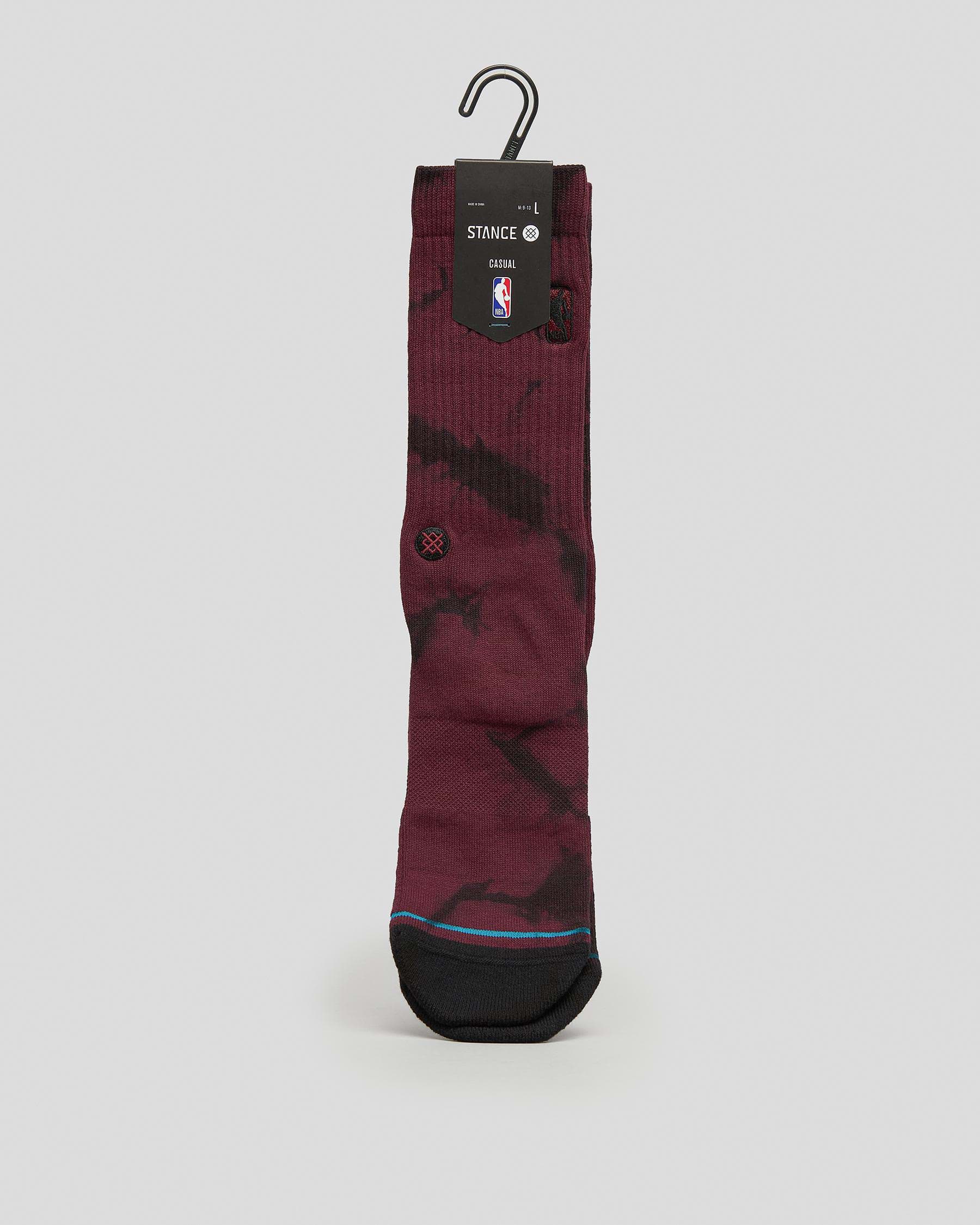 Stance NBA Logoman Dye Socks In Maroon - Fast Shipping & Easy Returns ...