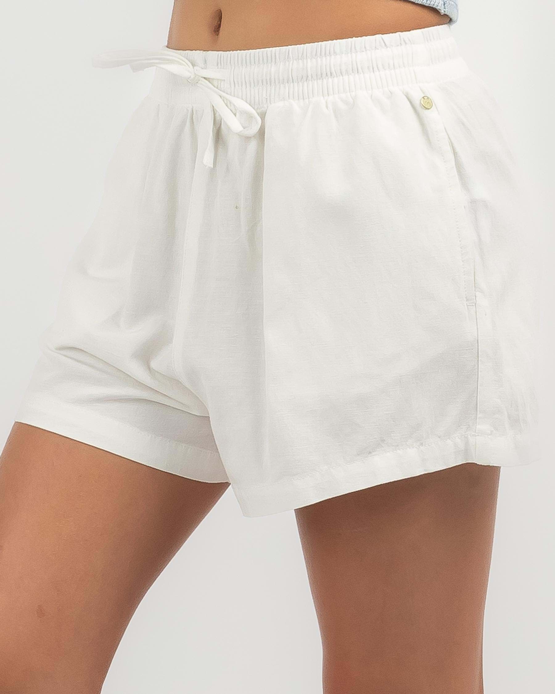 Shop Rusty Girls' Alannah Shorts In White - Fast Shipping & Easy ...