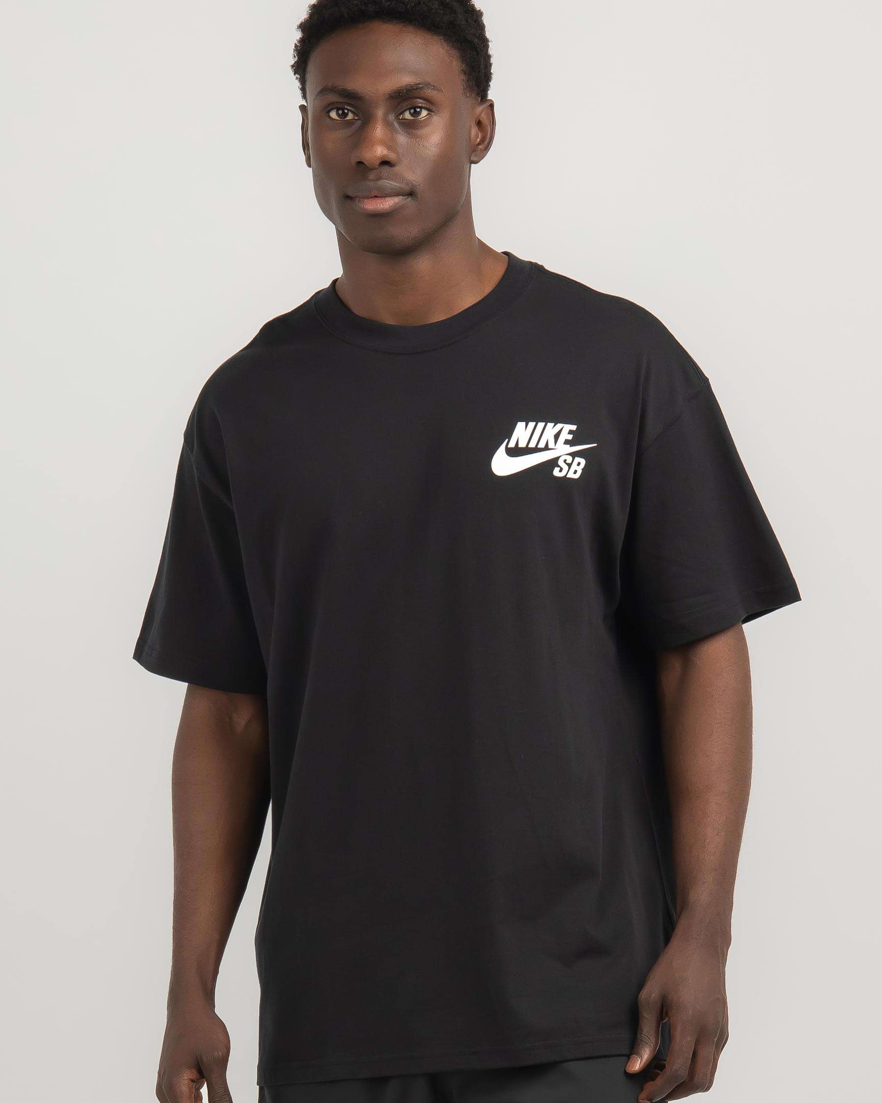 Shop Nike M NK SB Logo T-Shirt In Black/white - Fast Shipping & Easy ...