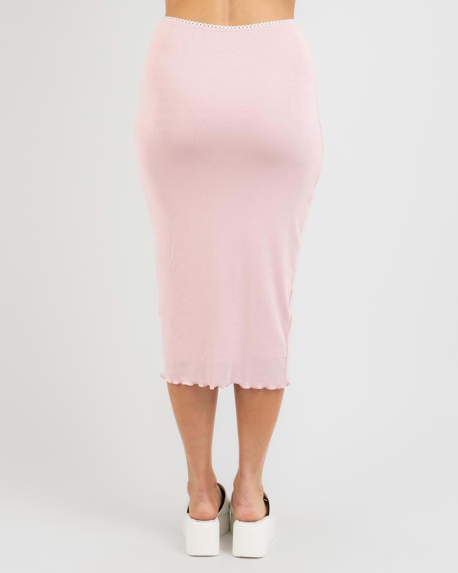 Mooloola Romantic Midi Skirt In Baby Pink - Fast Shipping & Easy ...