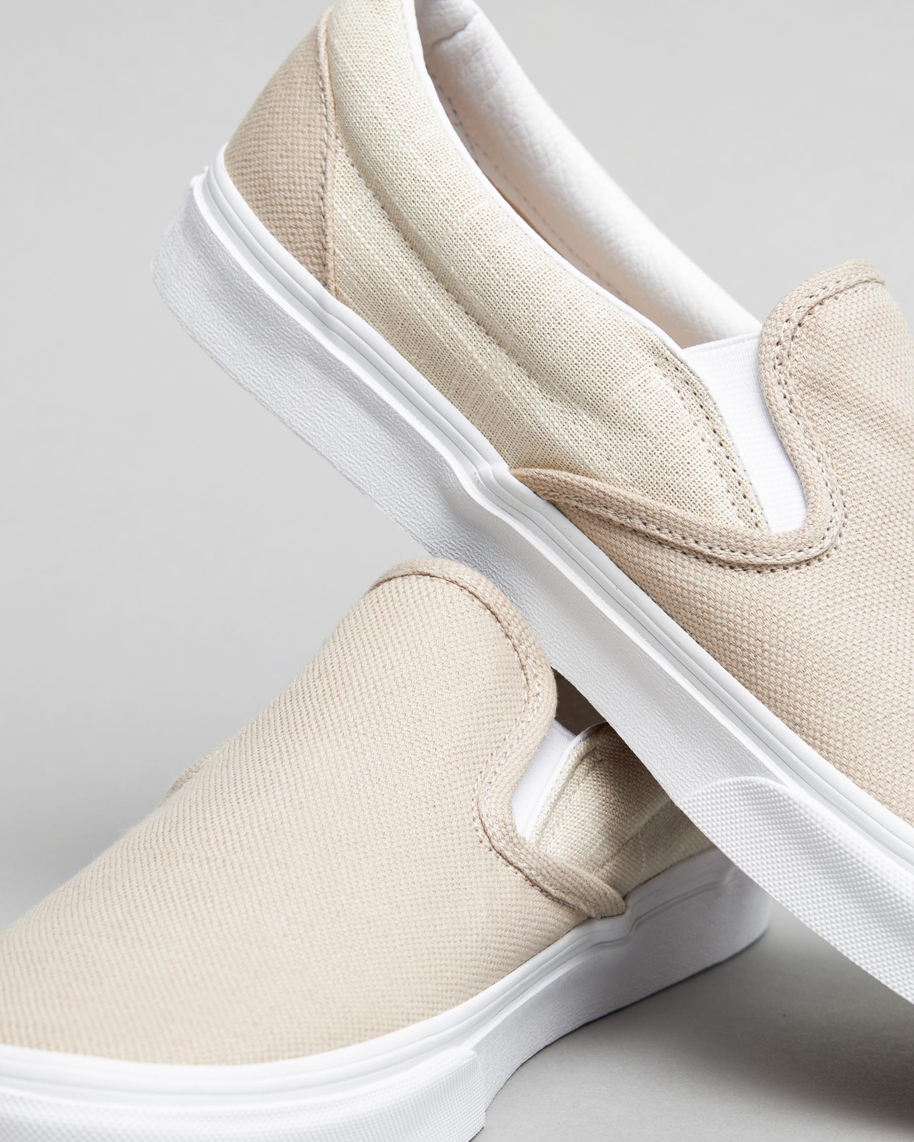 Vans Classic Slip-On Shoes In Colour Theory Summer Linen Natural - Fast ...