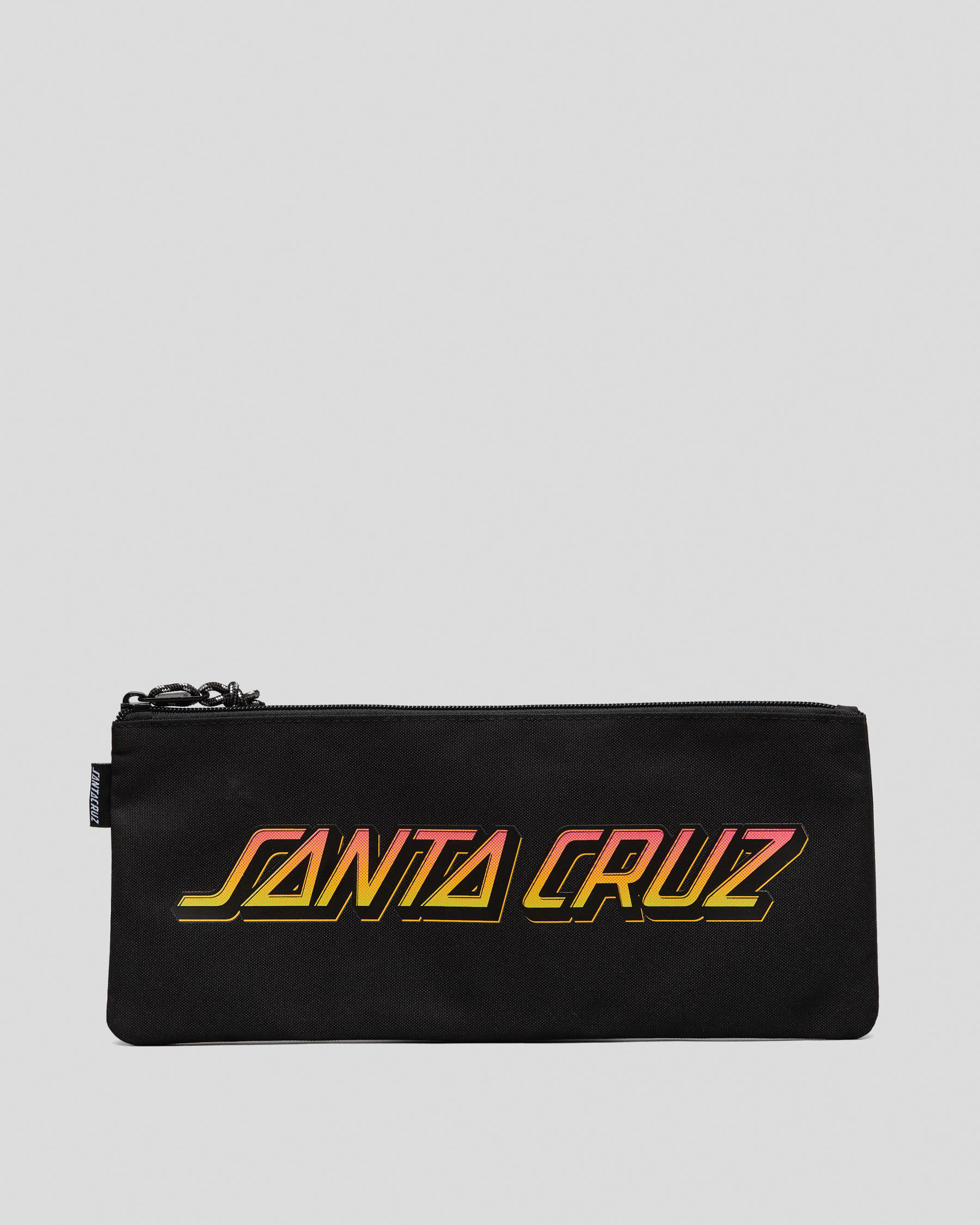 Shop Santa Cruz Classic Strip Pencil Case In Black Fast Shipping