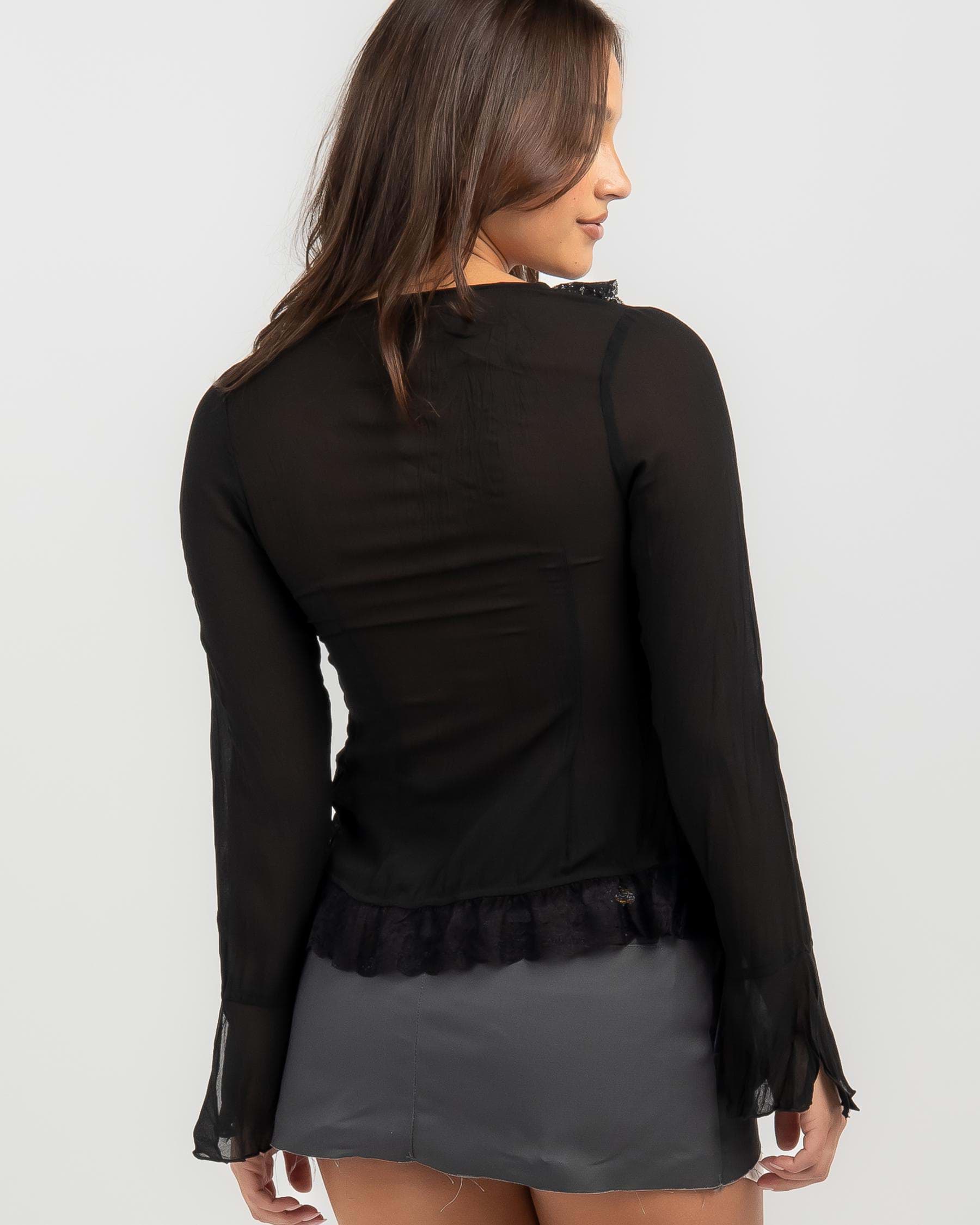 Shop Ava And Ever Mika Lace Top In Black - Fast Shipping & Easy Returns ...