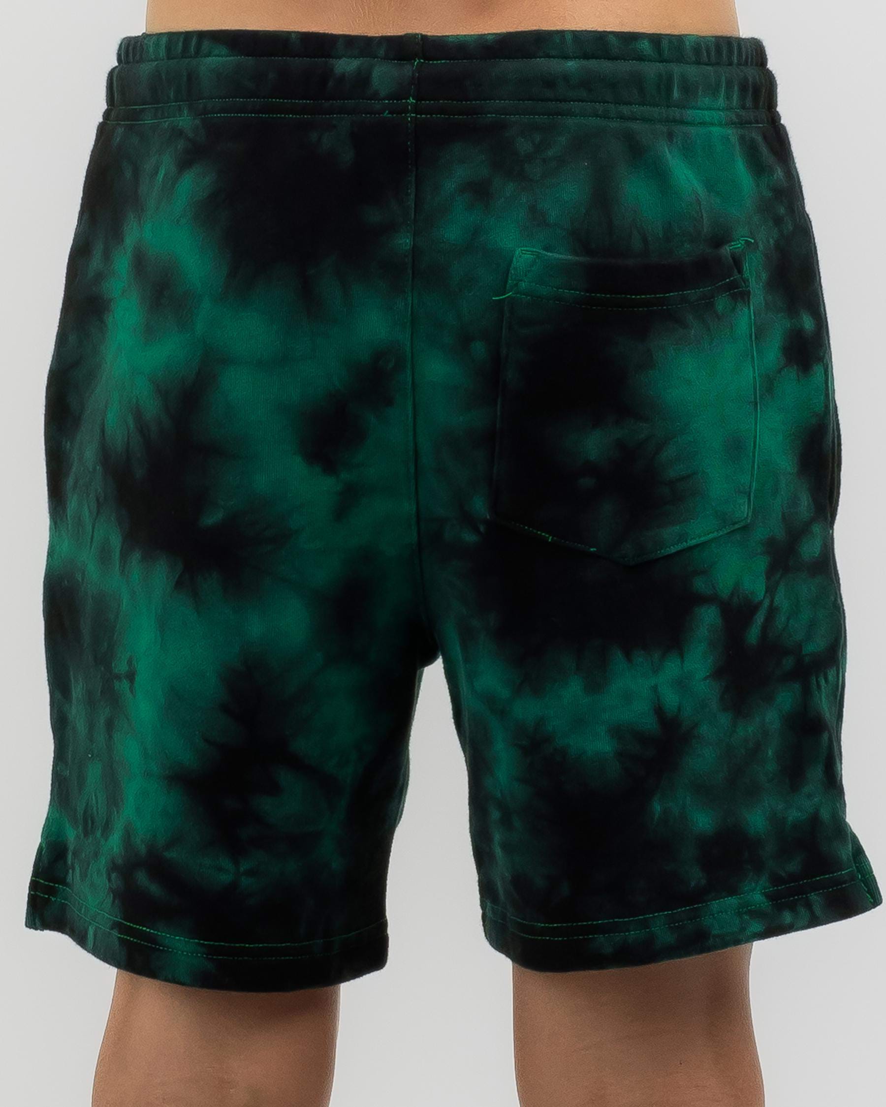 Shop Santa Cruz Boys' Beware Dot Tie Dye Board Shorts In Green Tie Dye ...