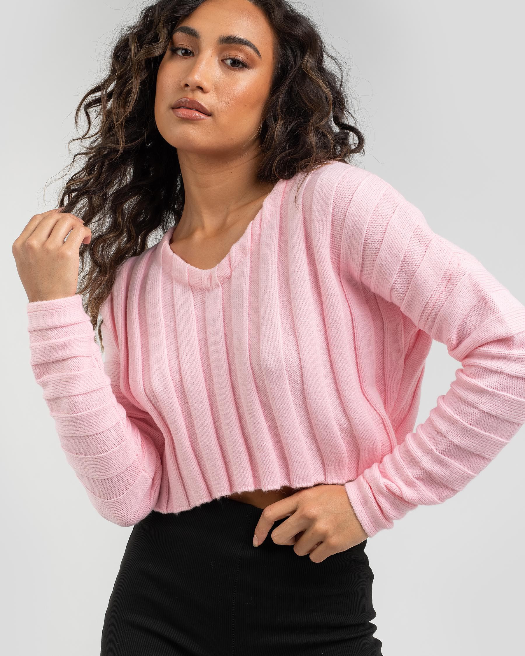 Mooloola Emily Knit Jumper In Light Pink - Fast Shipping & Easy Returns ...
