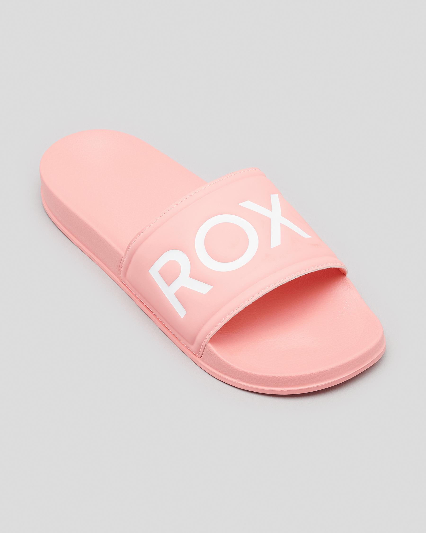 Shop Roxy Slippy Slide Sandals In Peach Parfait - Fast Shipping & Easy ...