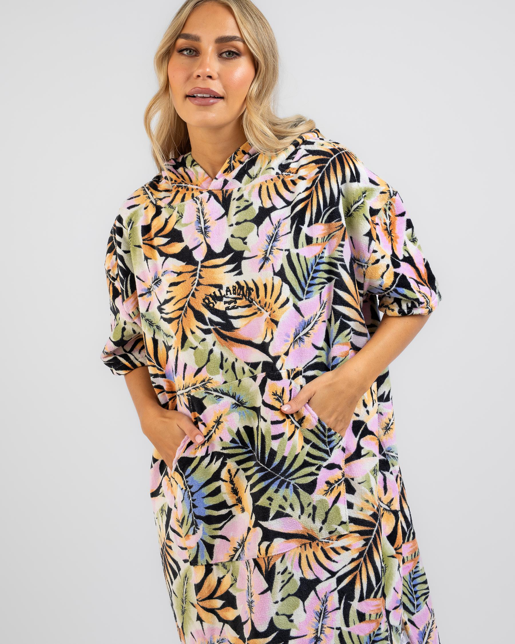 Billabong Hooded Towel In Paradise Black FREE* Shipping & Easy