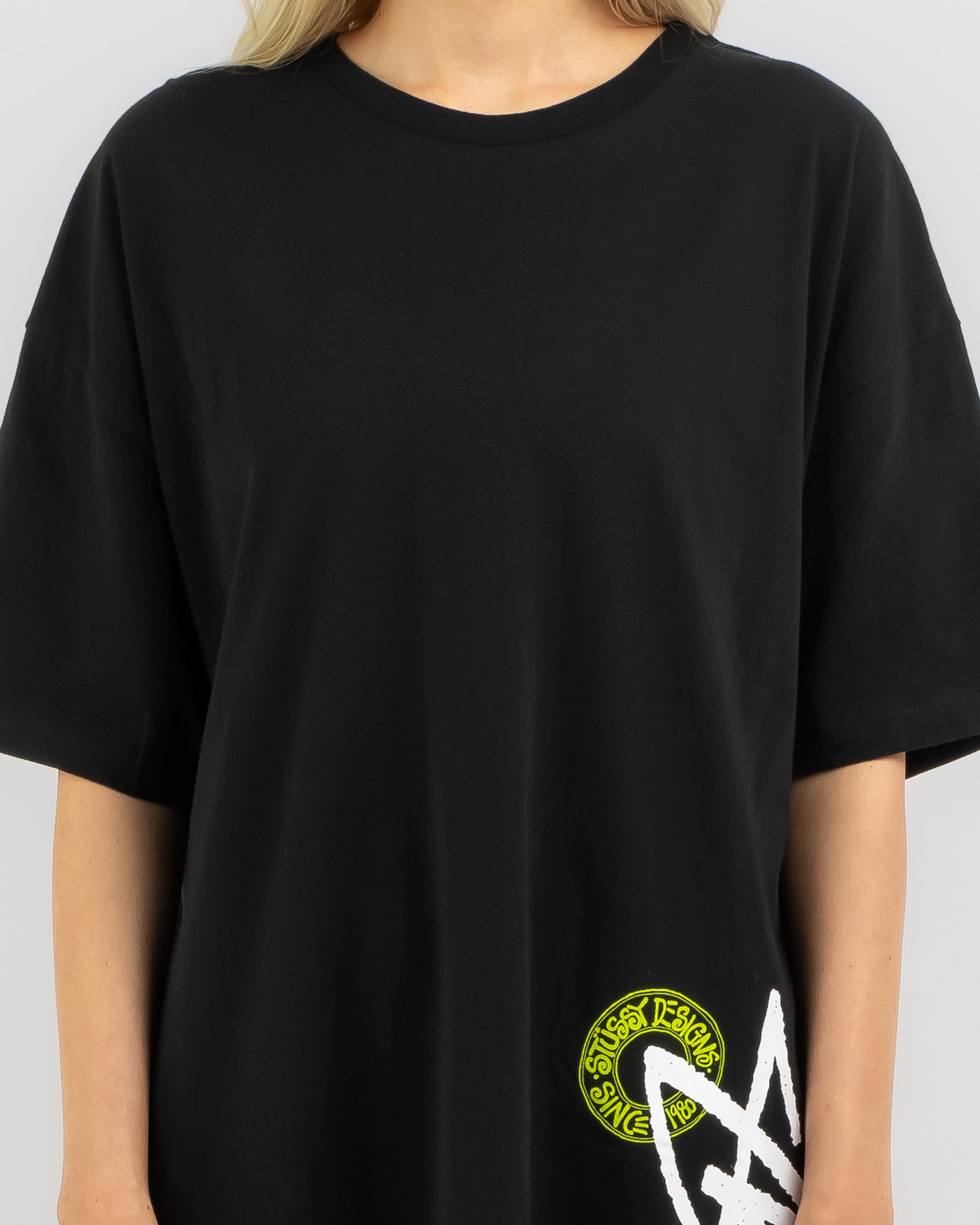Shop Stussy Design Dot T-Shirt Dress In Black - Fast Shipping & Easy ...