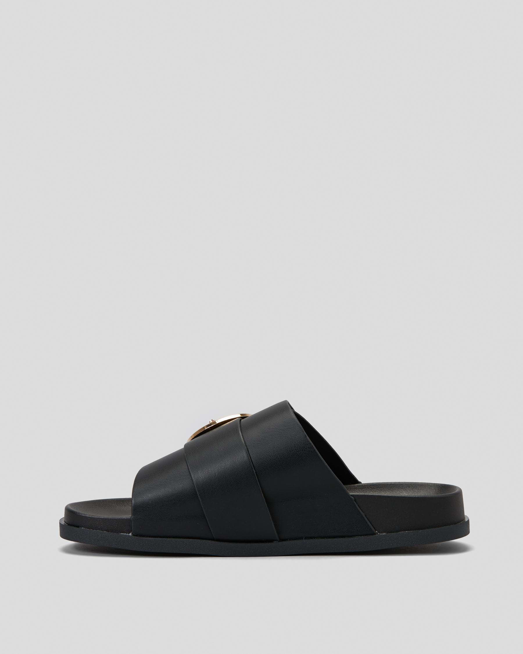 Shop Ava And Ever Venice Slide Sandals In Black - Fast Shipping & Easy ...