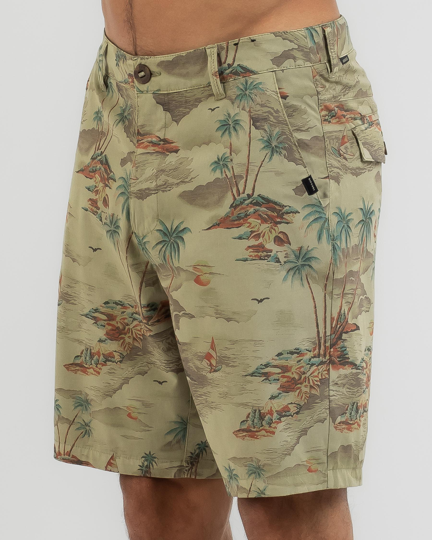 Shop Rip Curl Dreamers Boardwalk Shorts In Dark Khaki Fast Shipping