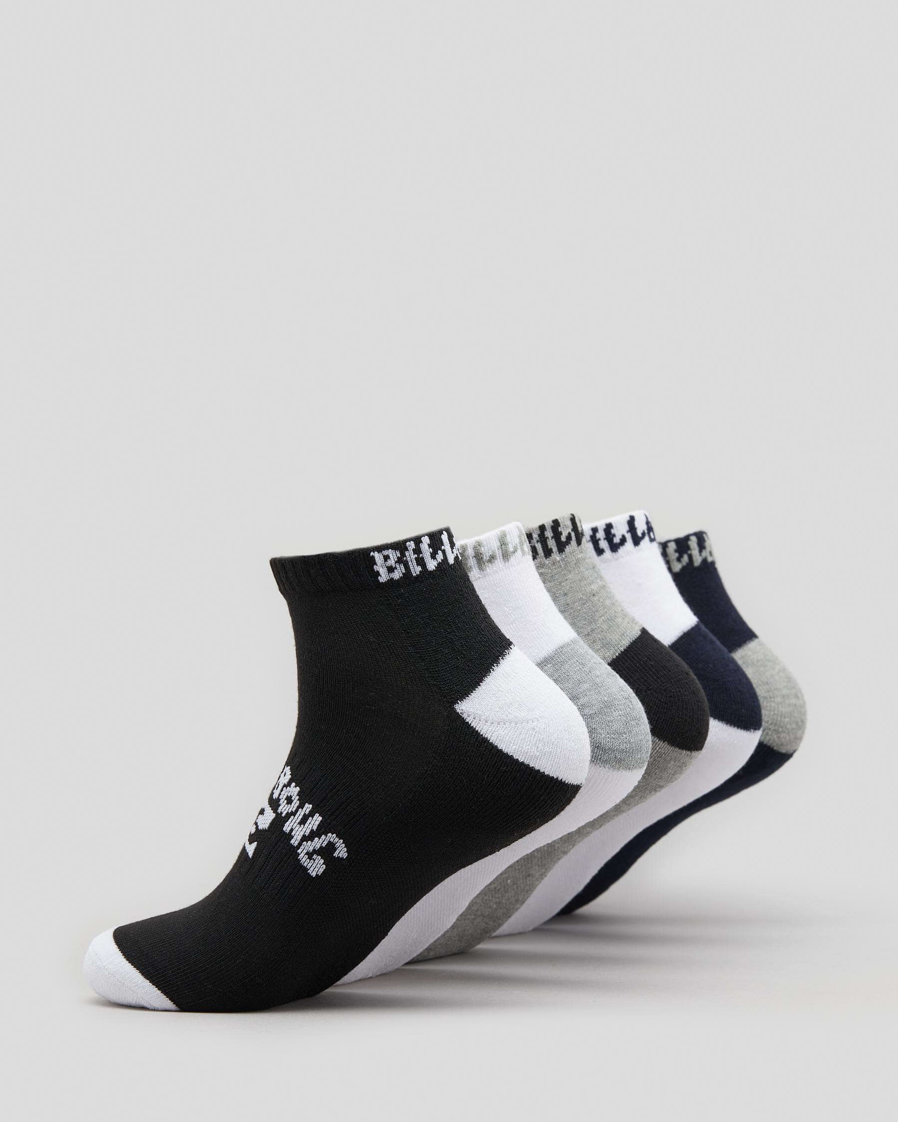 Billabong Ankle Socks 5 Pack In Multi - Fast Shipping & Easy Returns ...