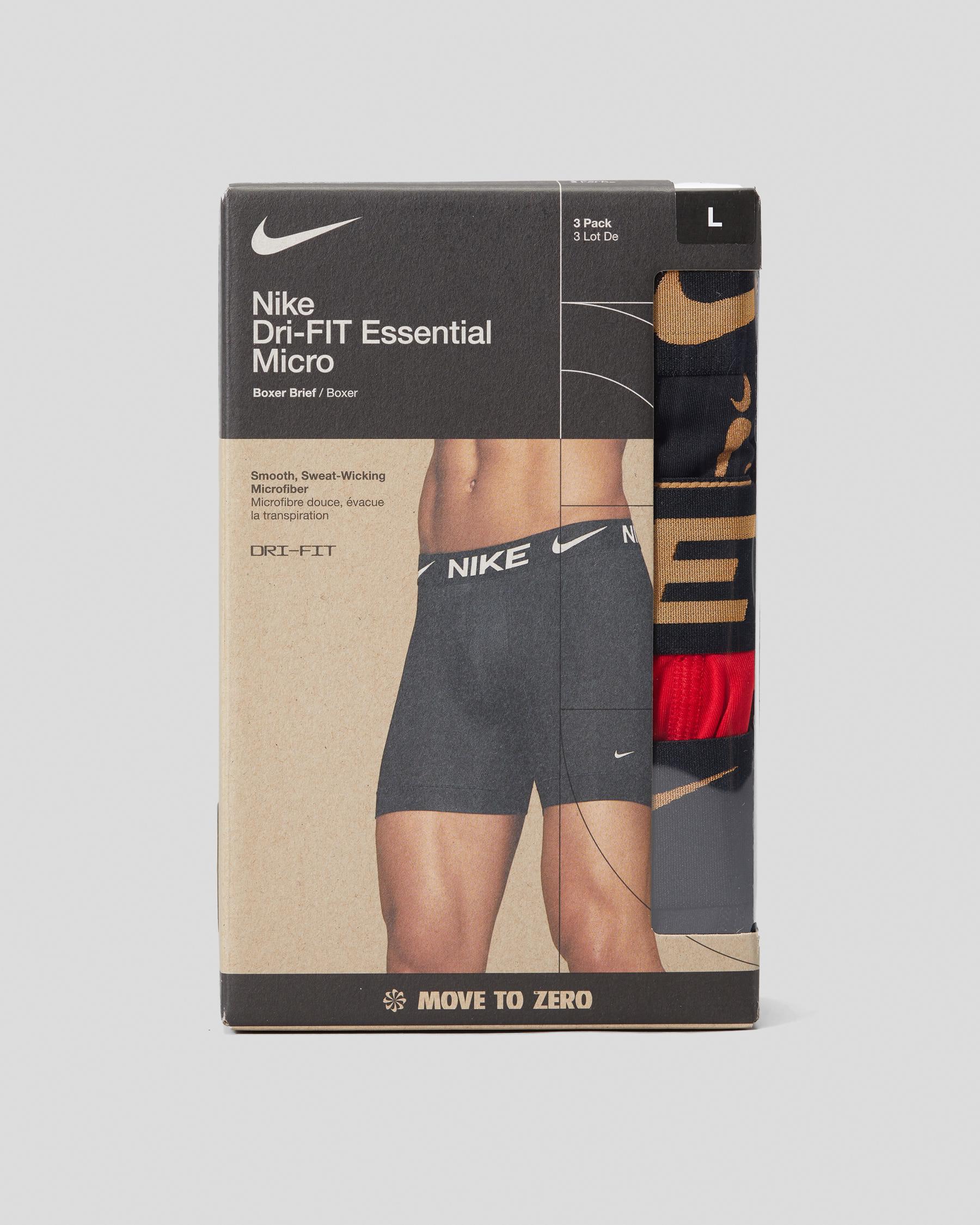 Shop Nike Essential Micro Boxer Brief 3 Pack In Gold Swoosh/ Uni Red ...