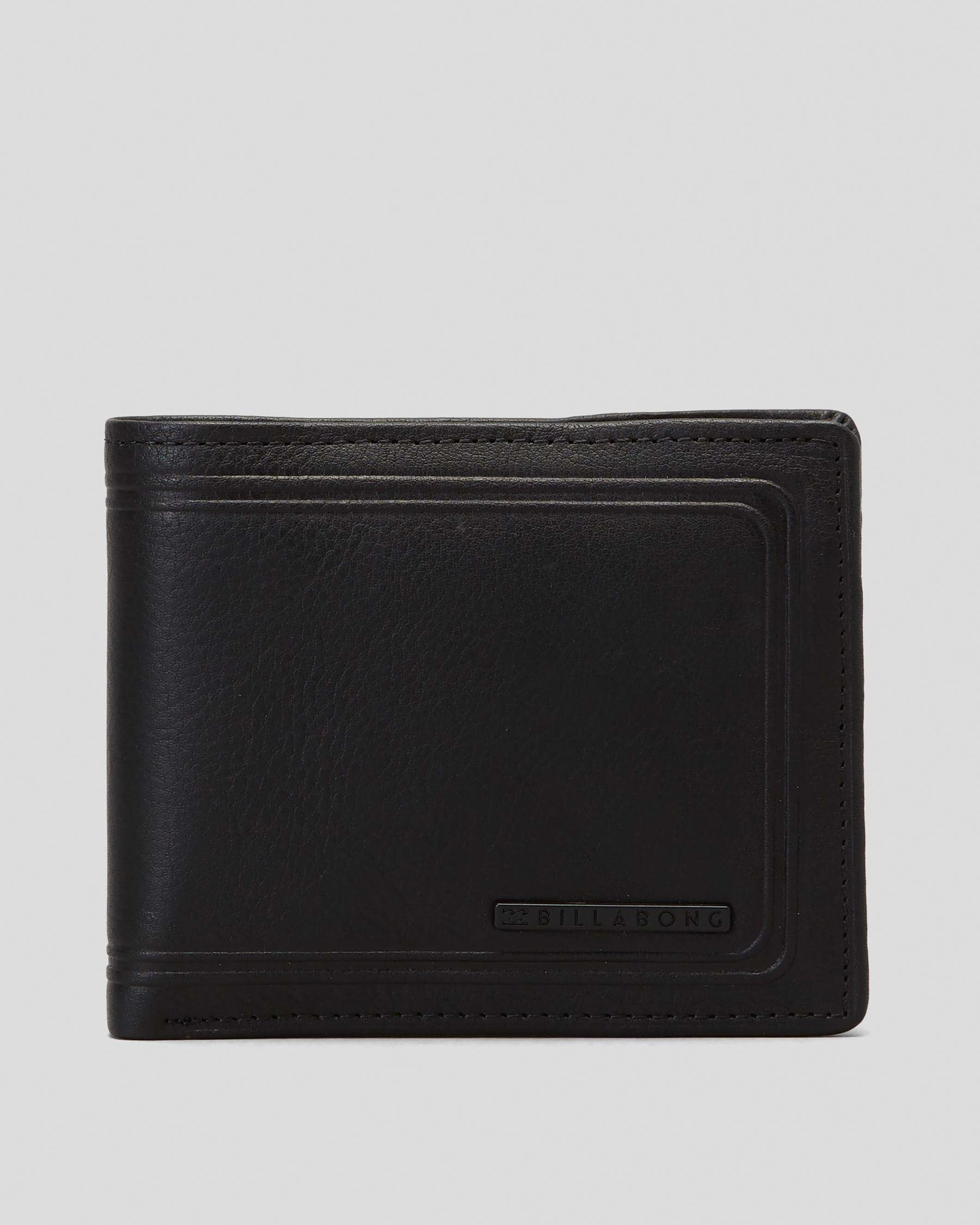 Shop Billabong Scope 2 In 1 Leather Wallet In Black - Fast Shipping ...