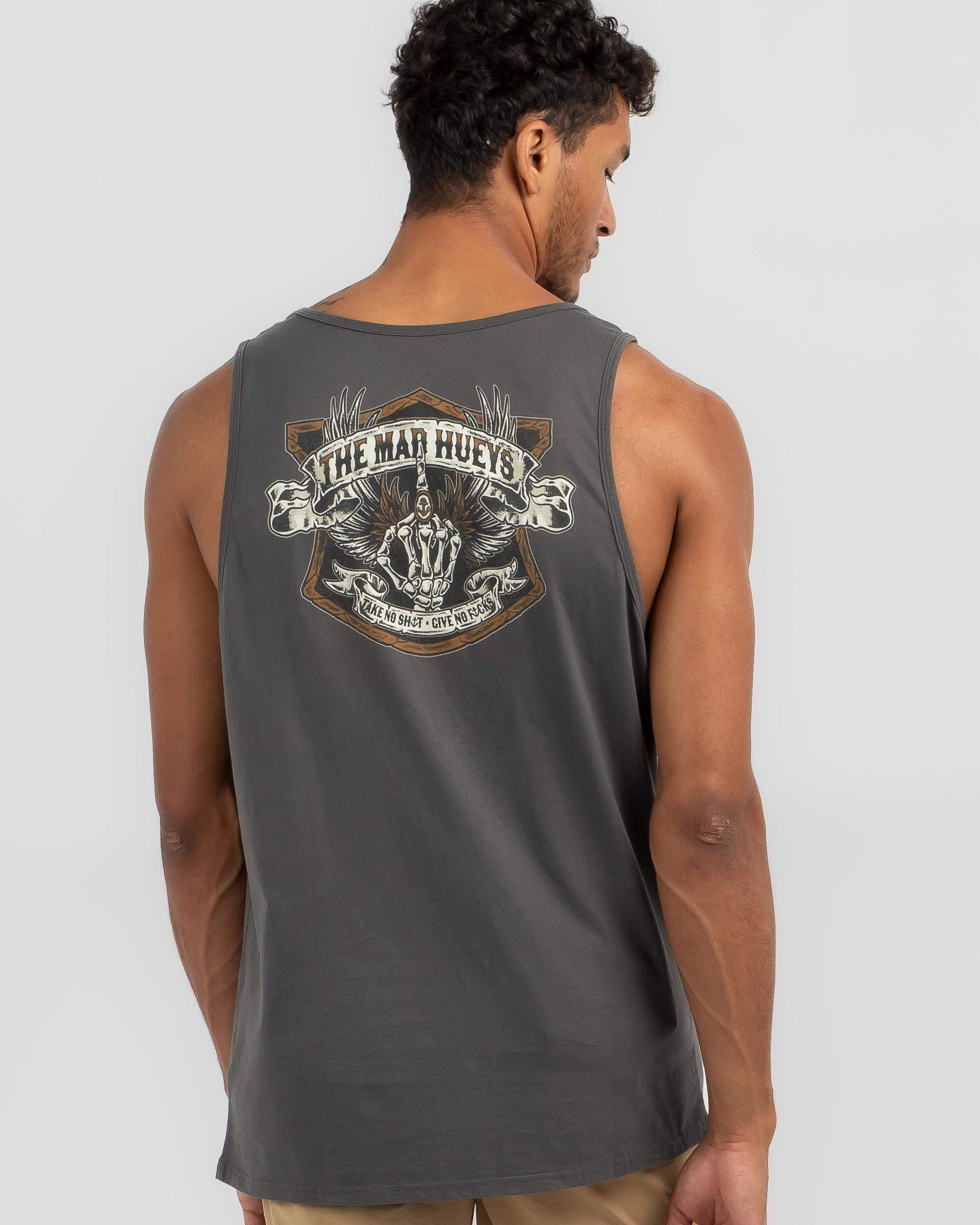 Shop The Mad Hueys Full Throttle Singlet In Charcoal - Fast Shipping ...