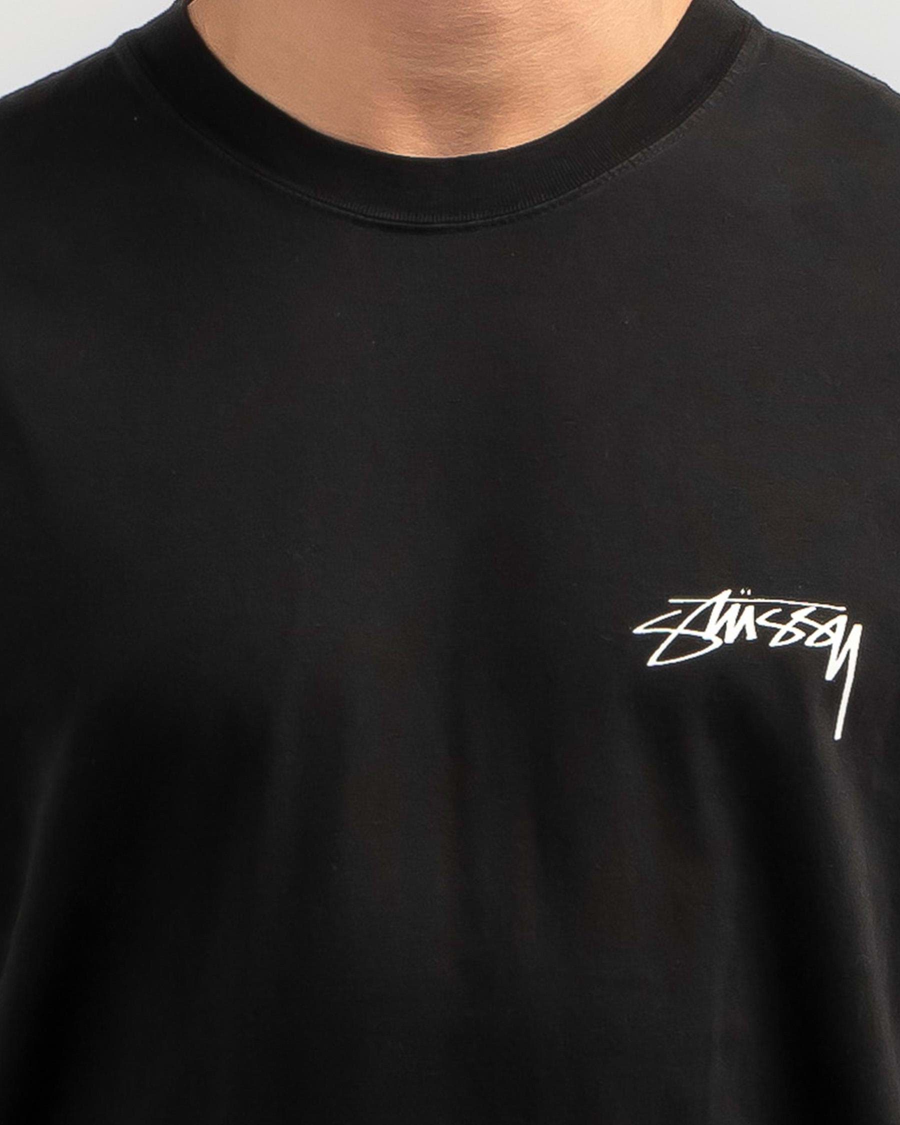 Shop Stussy 100% 50-50 Pigment T-Shirt In Pigment Black - Fast Shipping ...