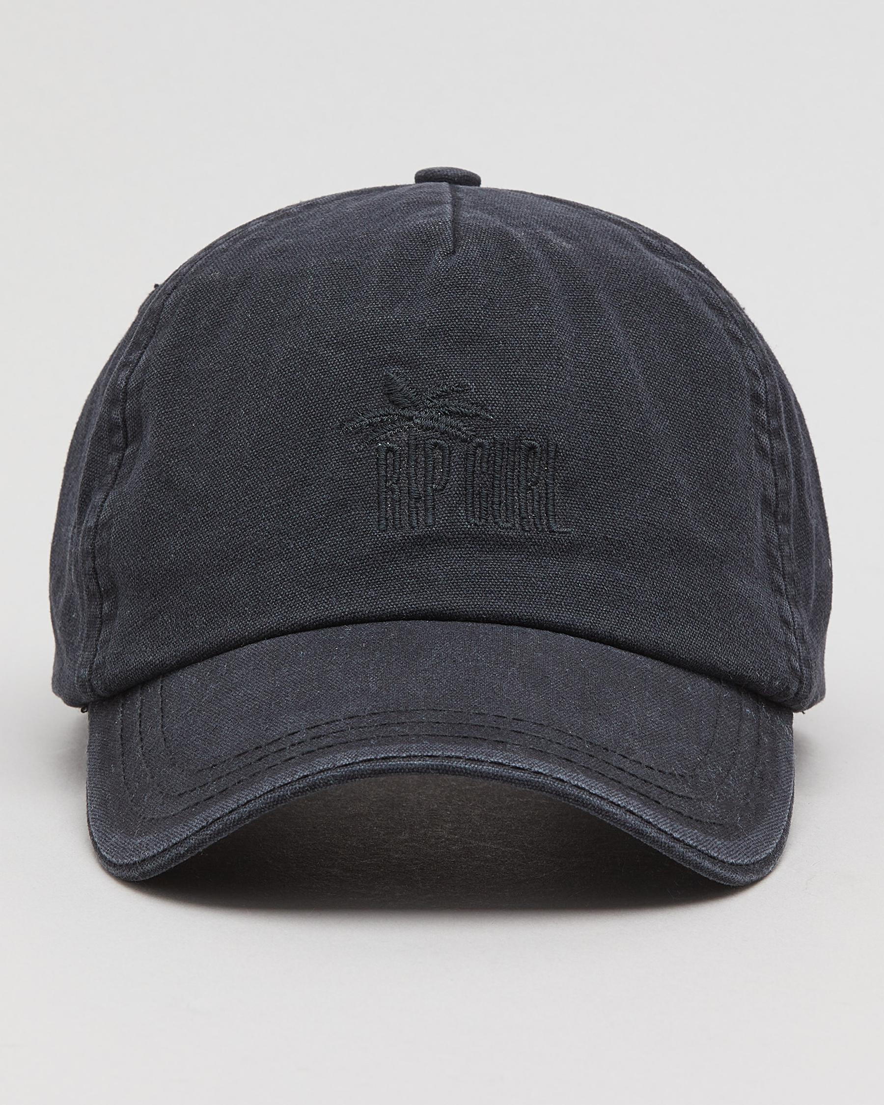 Shop Rip Curl Twin Fin Cap In Washed Black - Fast Shipping & Easy ...