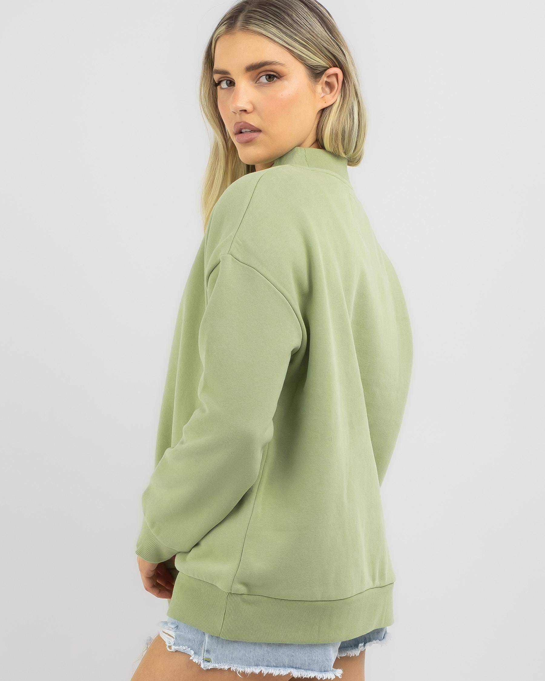Shop Rip Curl Premium Surf Sweatshirt In Mid Green - Fast Shipping ...