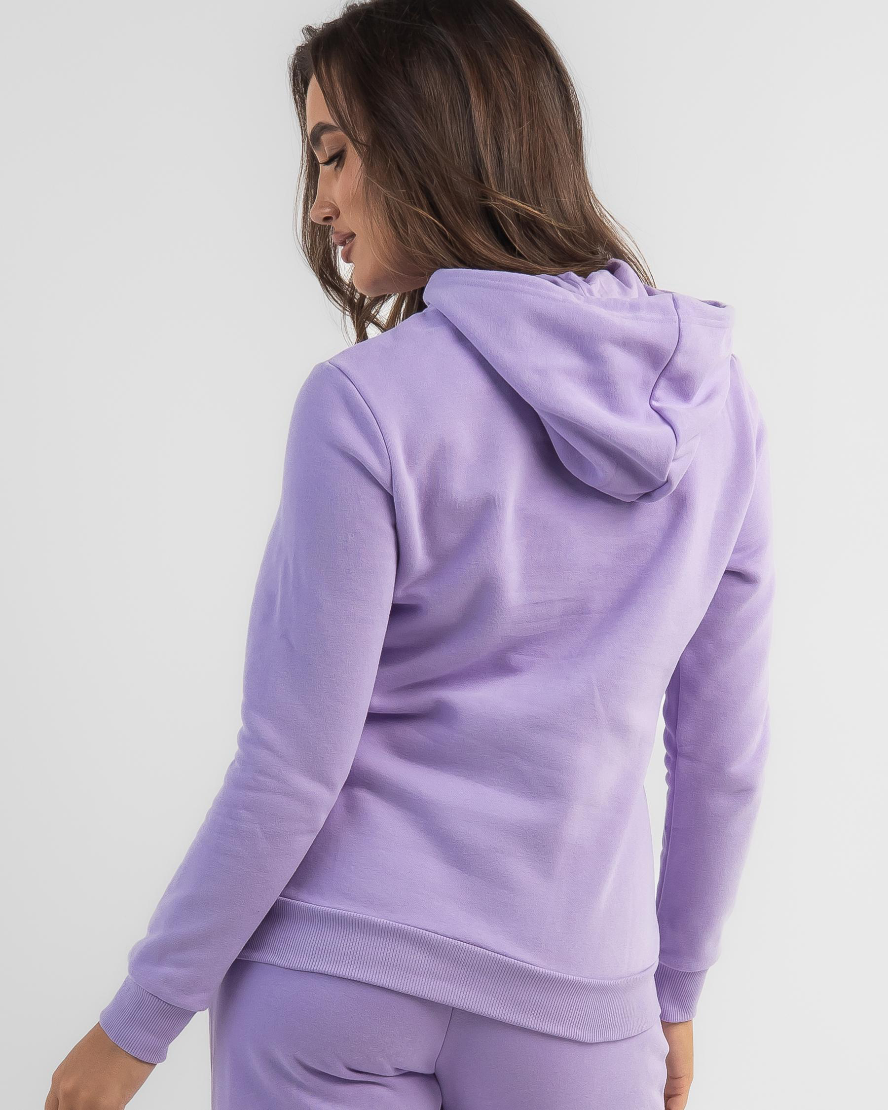 Shop Puma Essential Embroidery Hoodie In Vivid Violet Fast Shipping